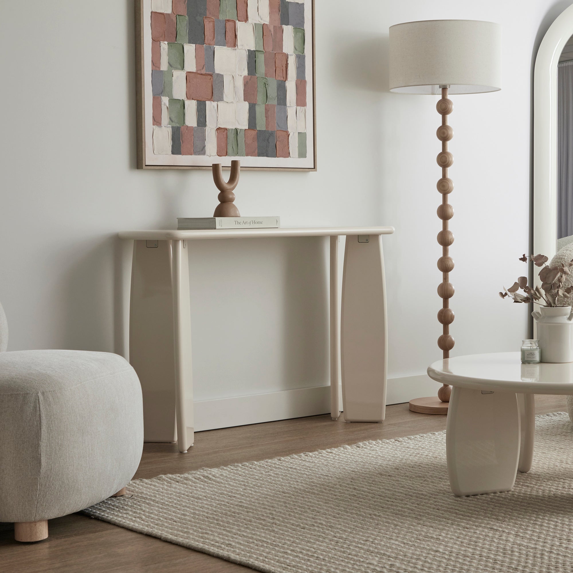 Charlie Gloss Console Table Cream (110cm)