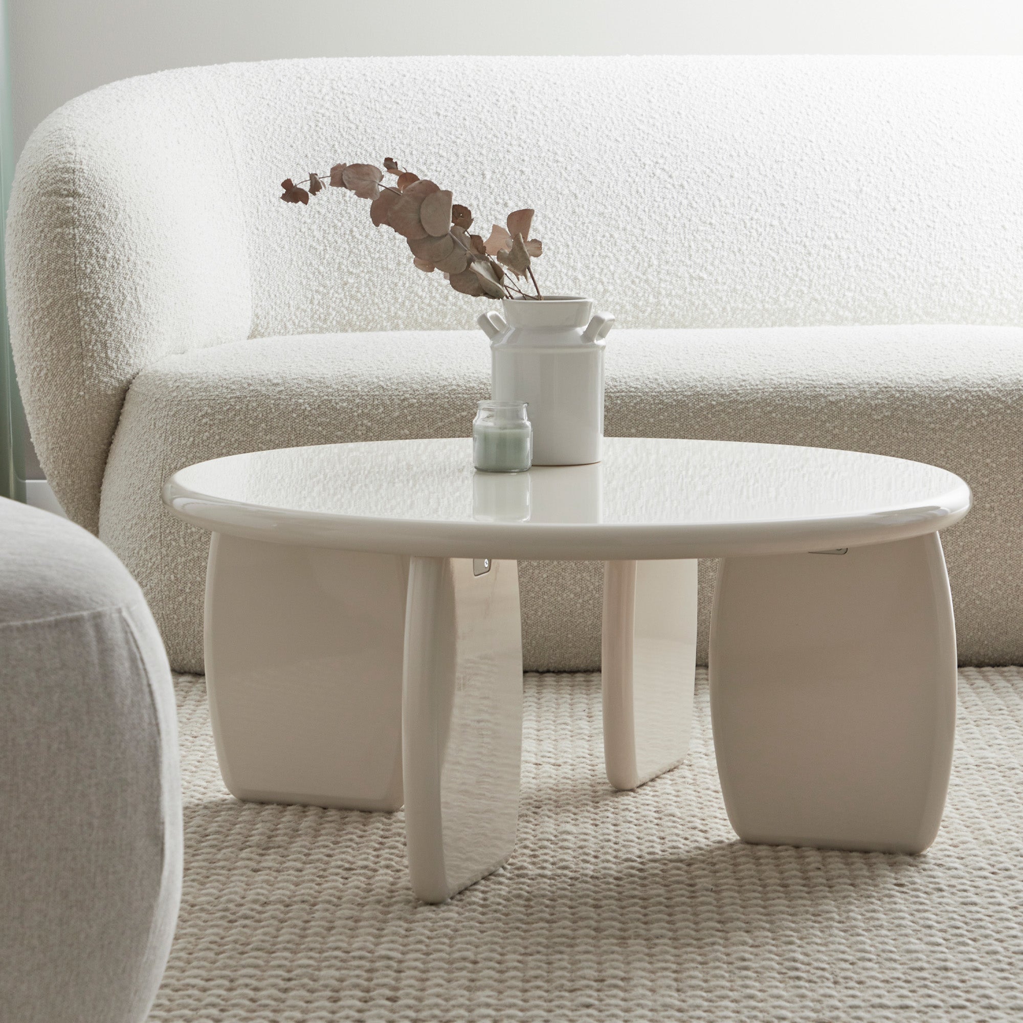 Charlie Gloss Coffee Table Cream