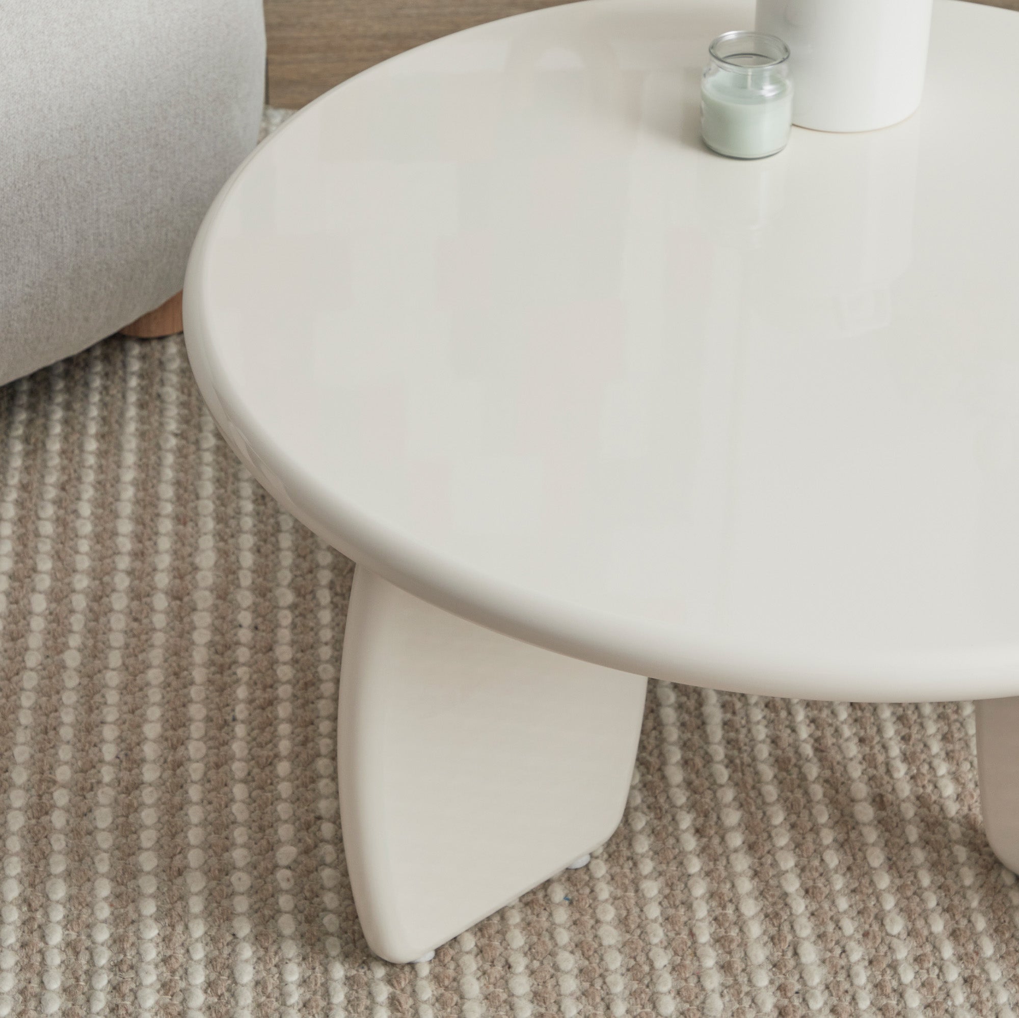 Charlie Gloss Coffee Table Cream