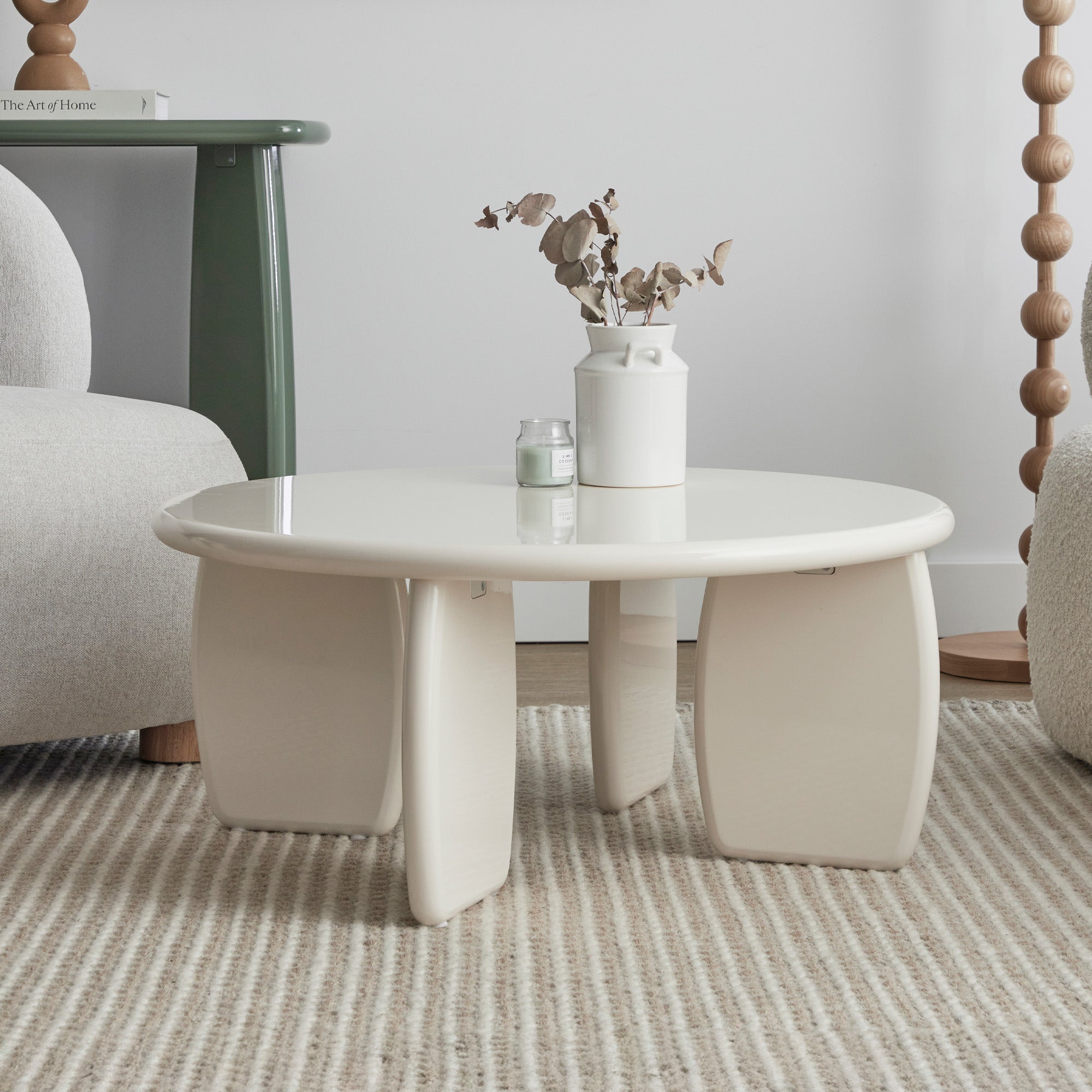 Charlie Gloss Coffee Table Cream