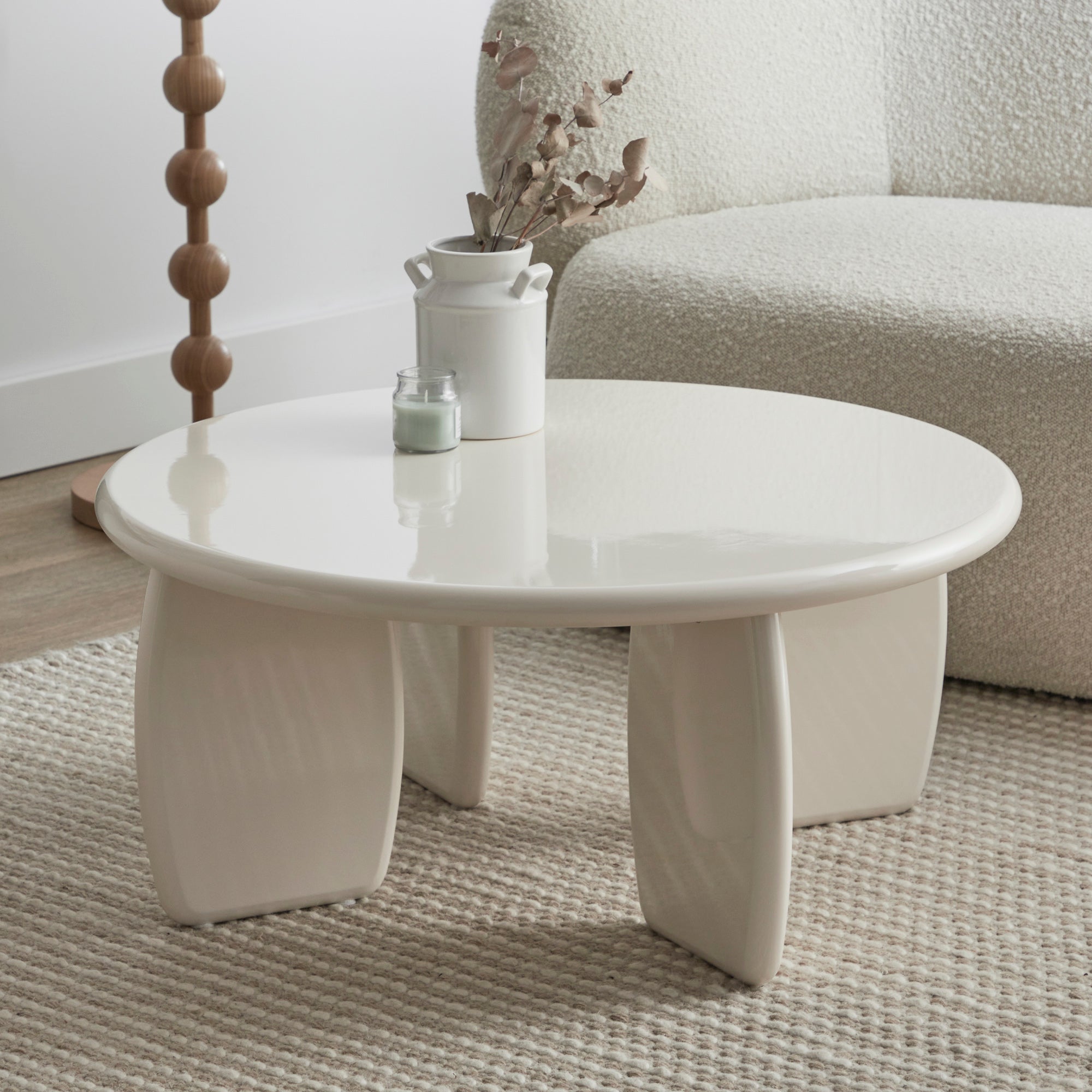 Charlie Gloss Coffee Table Cream