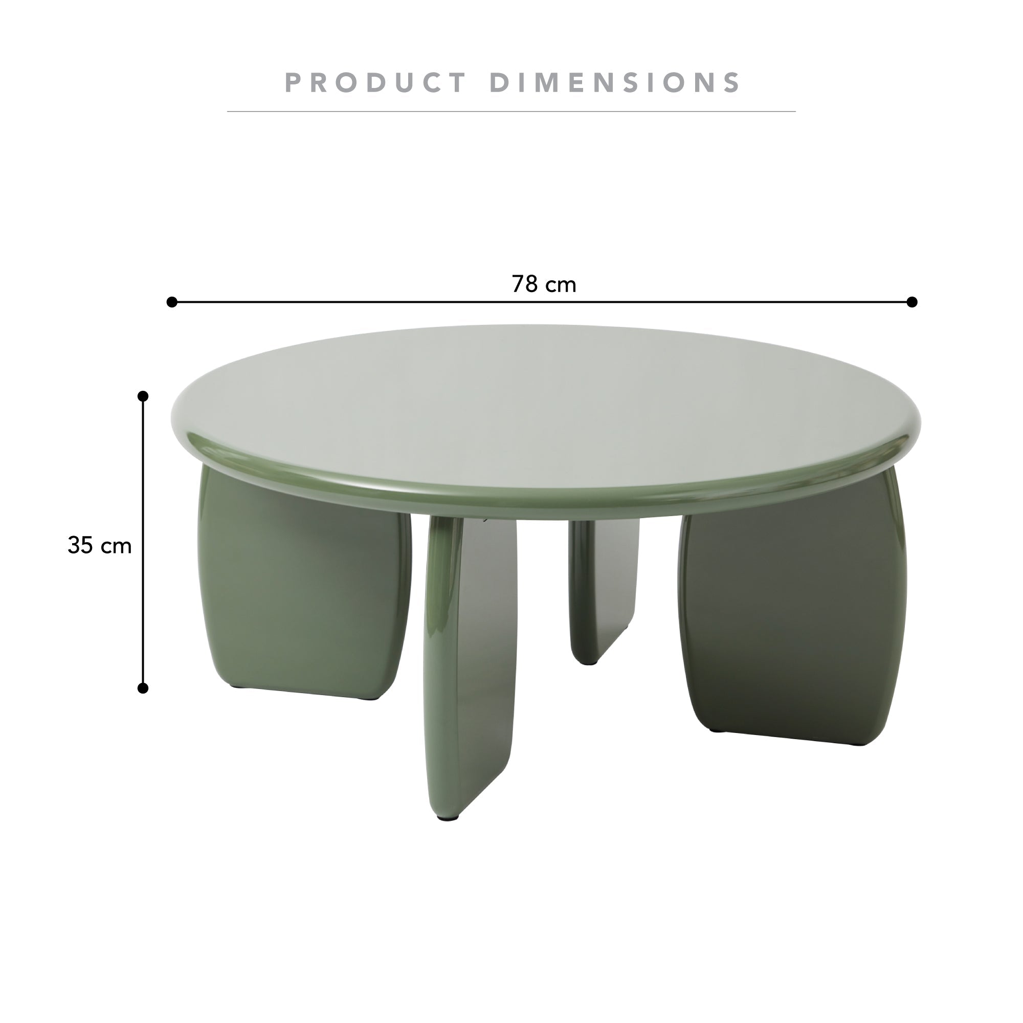 Charlie Gloss Coffee Table Green
