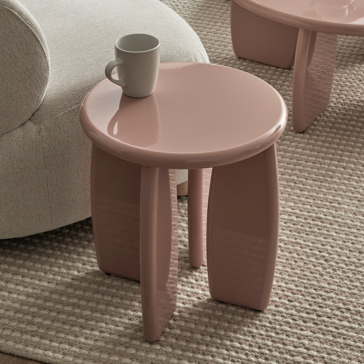 Charlie Gloss Side Table Clay