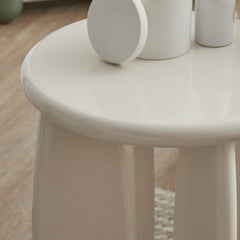 Charlie Gloss Side Table Cream