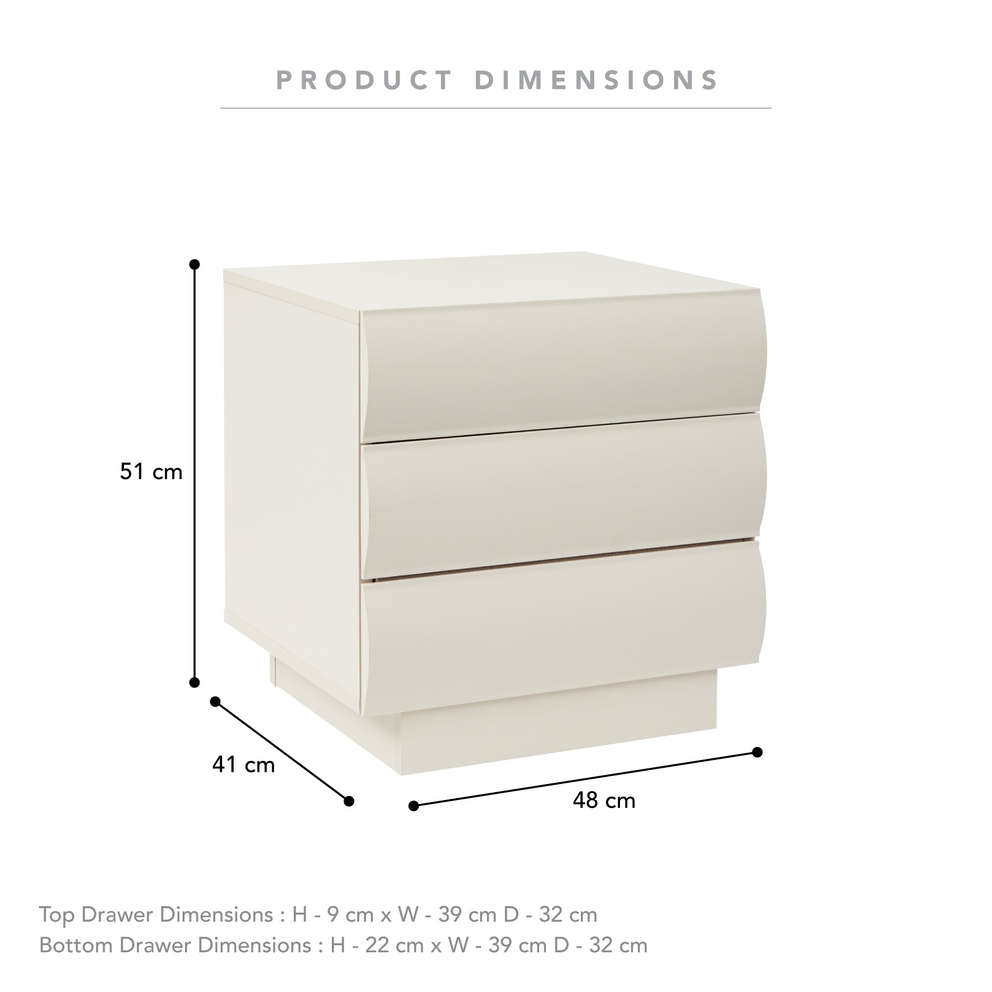Elsene Bedside Table Grey