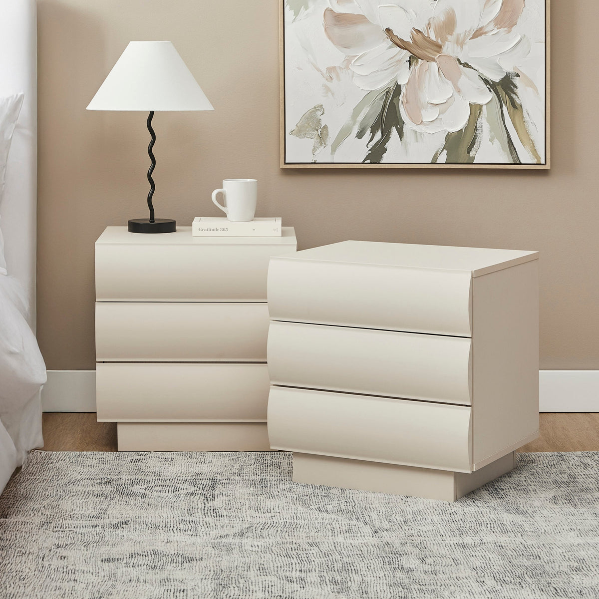 Elsene Bedside Table Grey (Set of 2)
