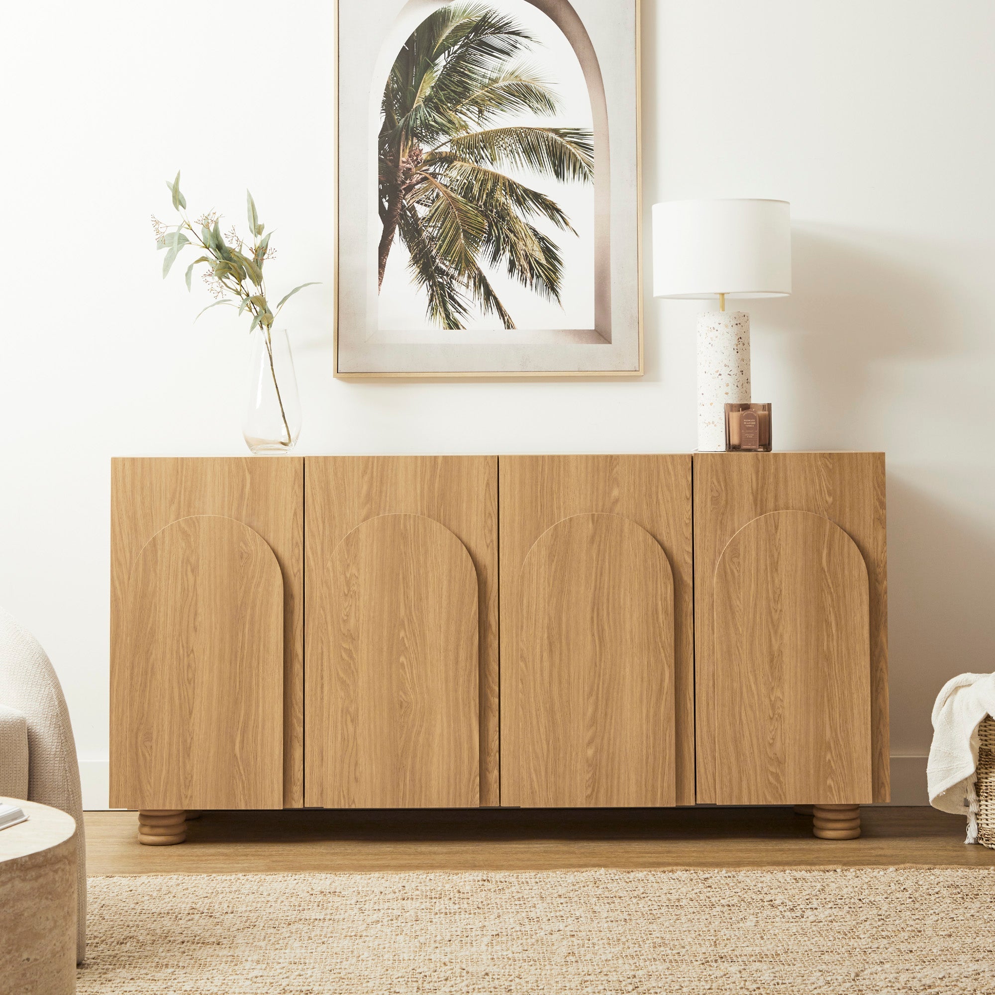 Kaari 4 Door Sideboard Natural (160cm)