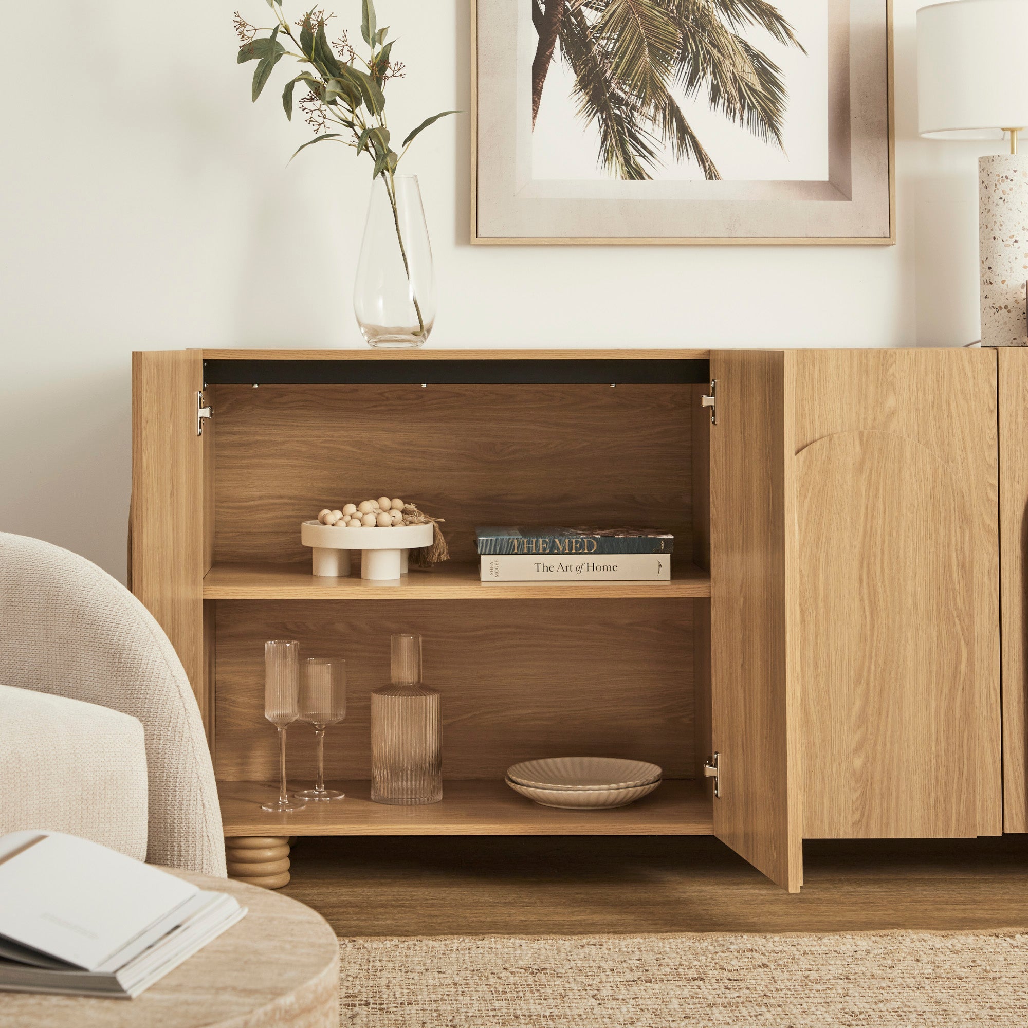 Kaari 4 Door Sideboard Natural (160cm)