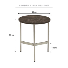 Beau Marble Side Table Grey