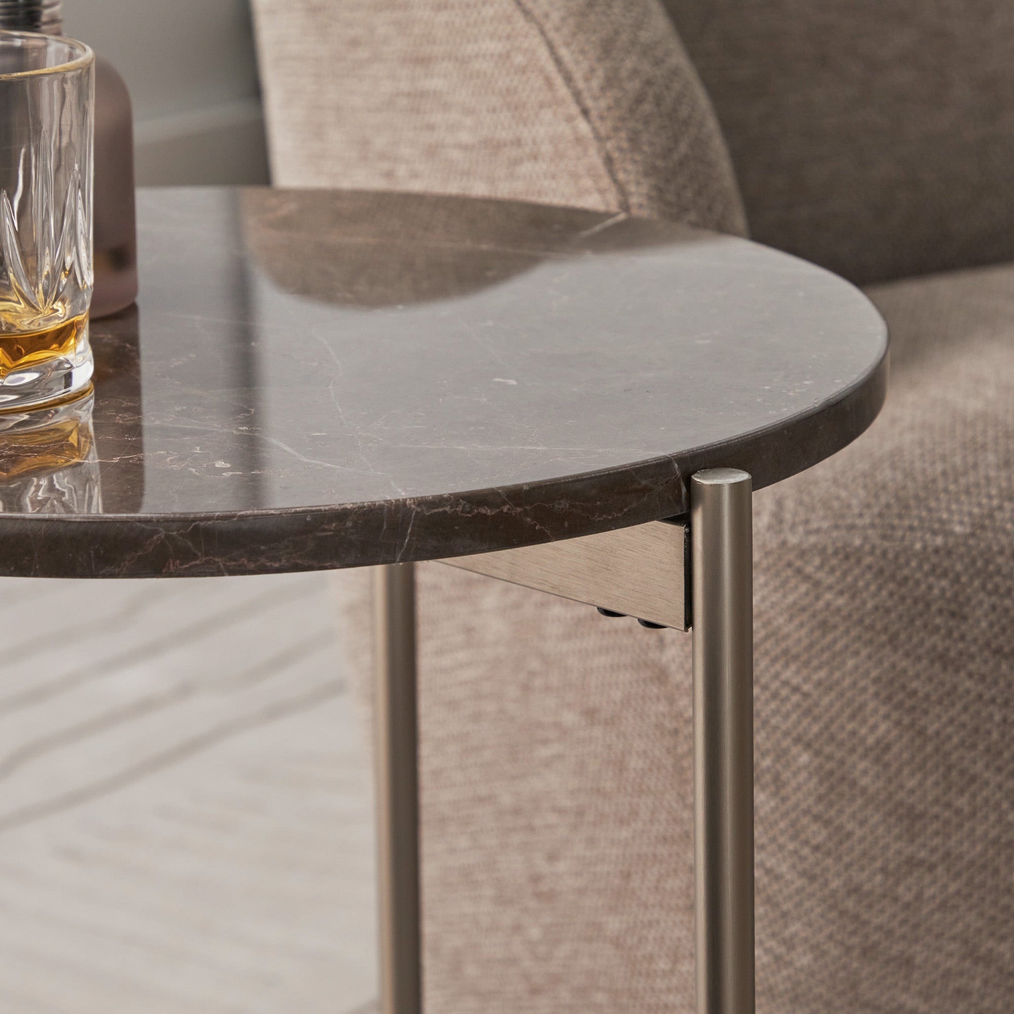 Beau Marble Side Table Grey