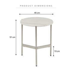 Beau Marble Side Table White