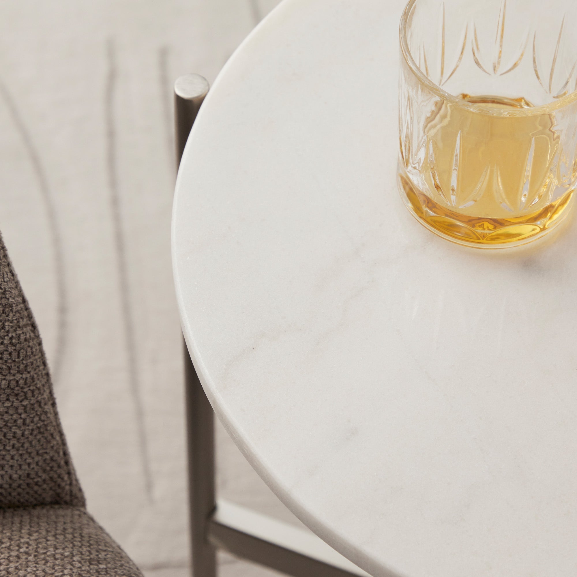 Beau Marble Side Table White