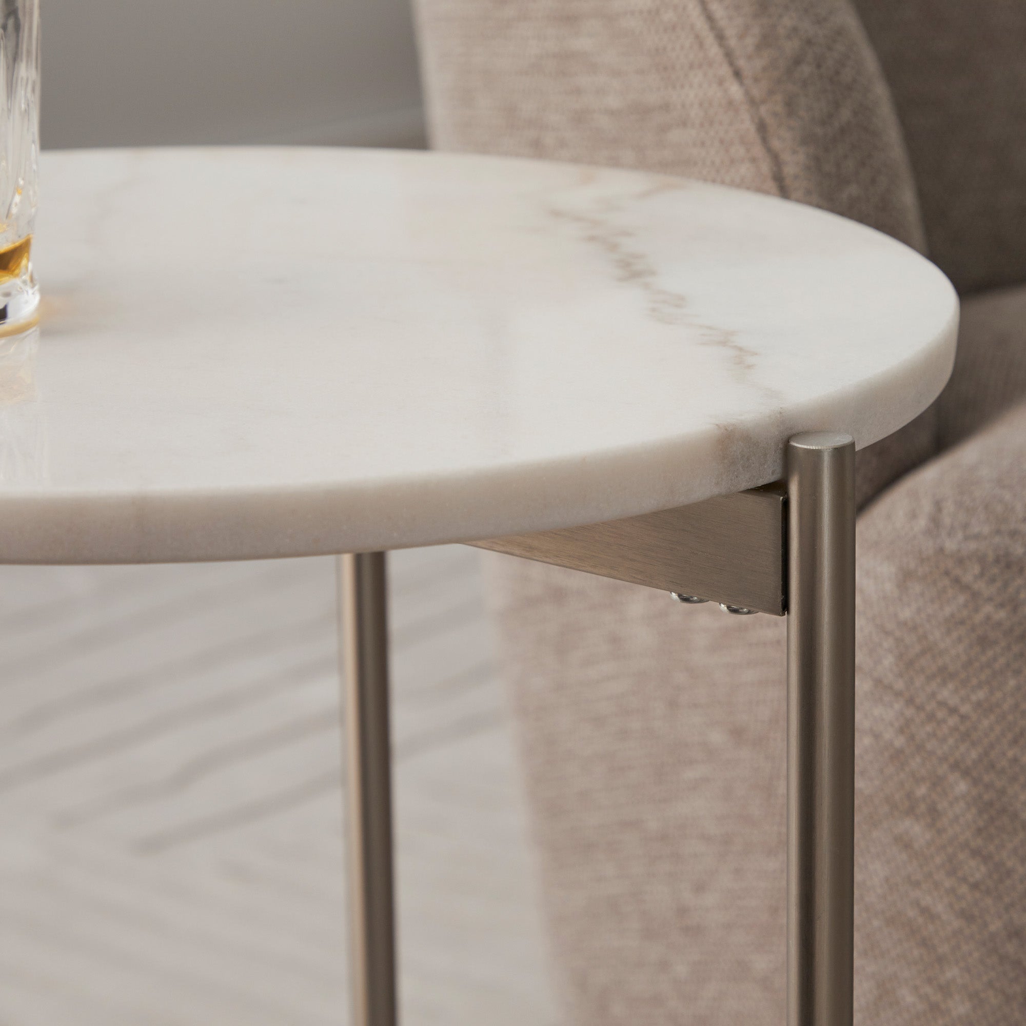 Beau Marble Side Table White