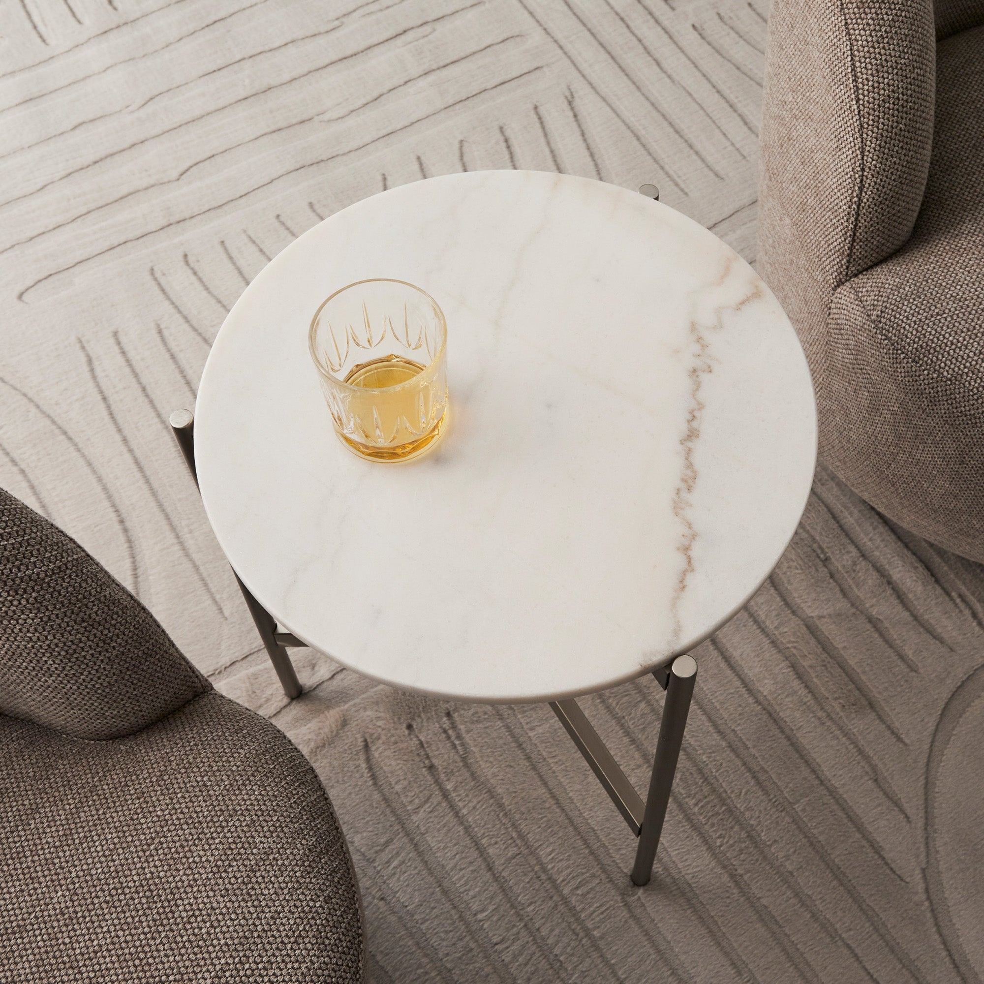 Beau Marble Side Table White