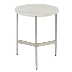 Beau Marble Side Table White