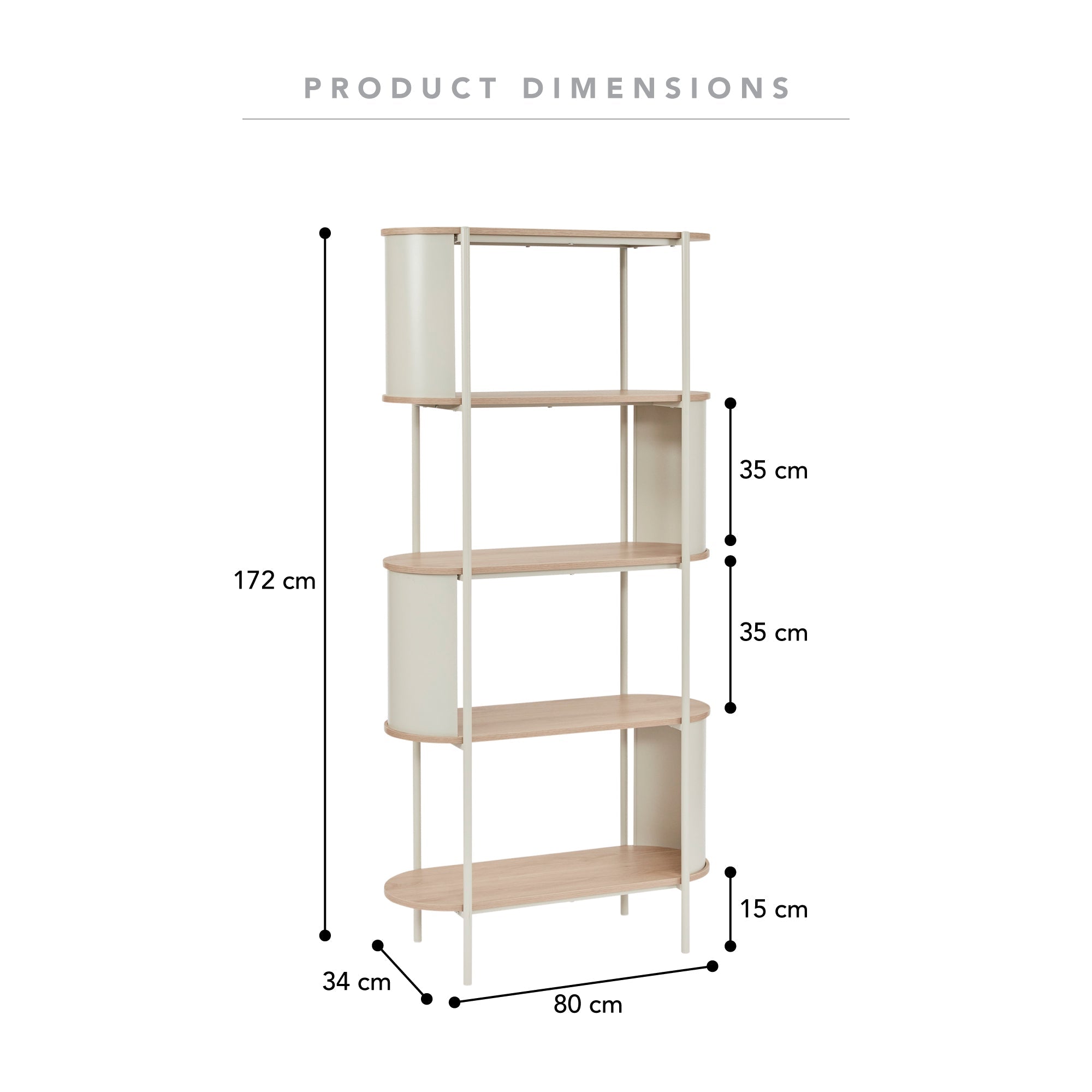 Boston Bookcase Cream