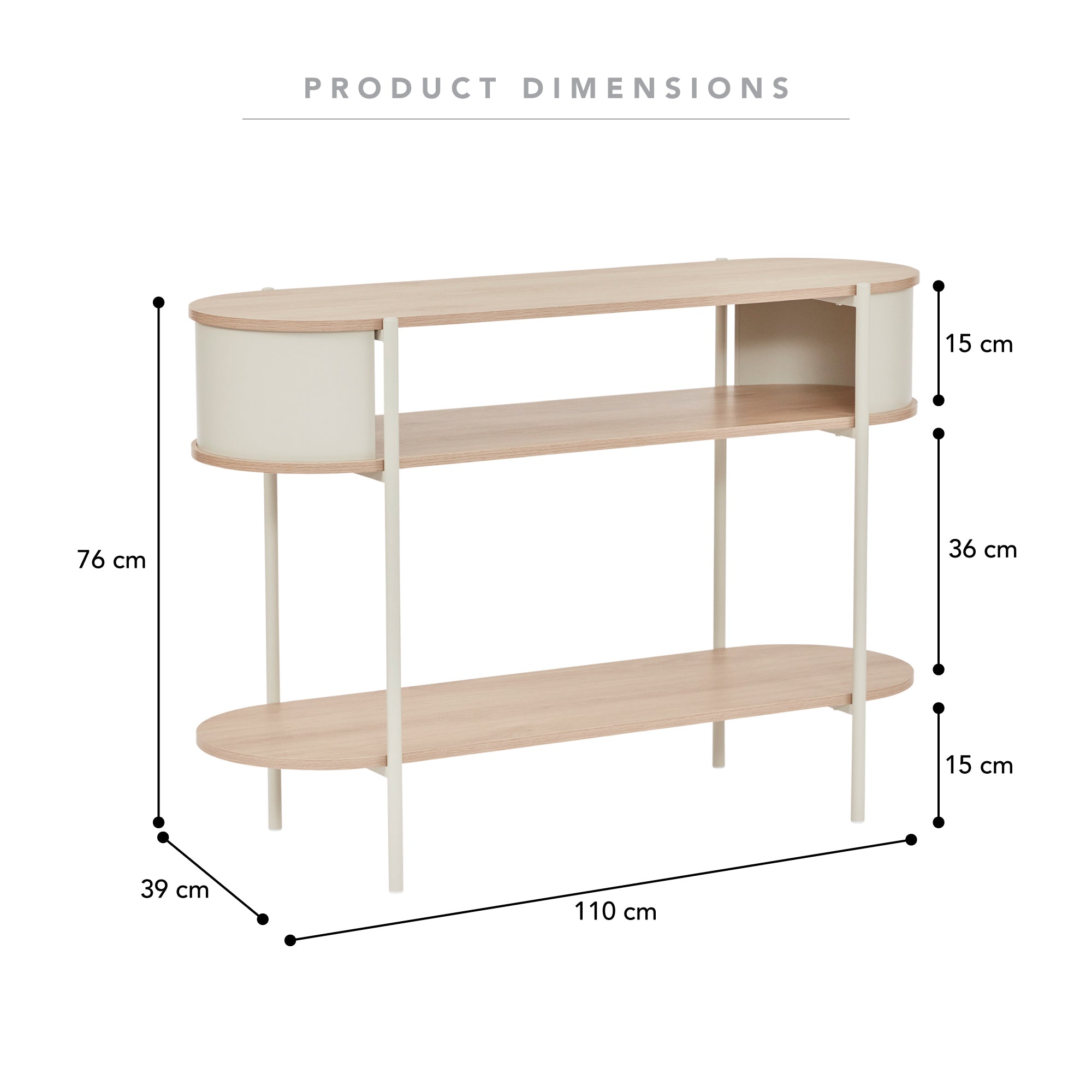 Boston Console Table Cream (110cm)