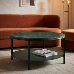 Fernando Marble and Metal Coffee Table Green