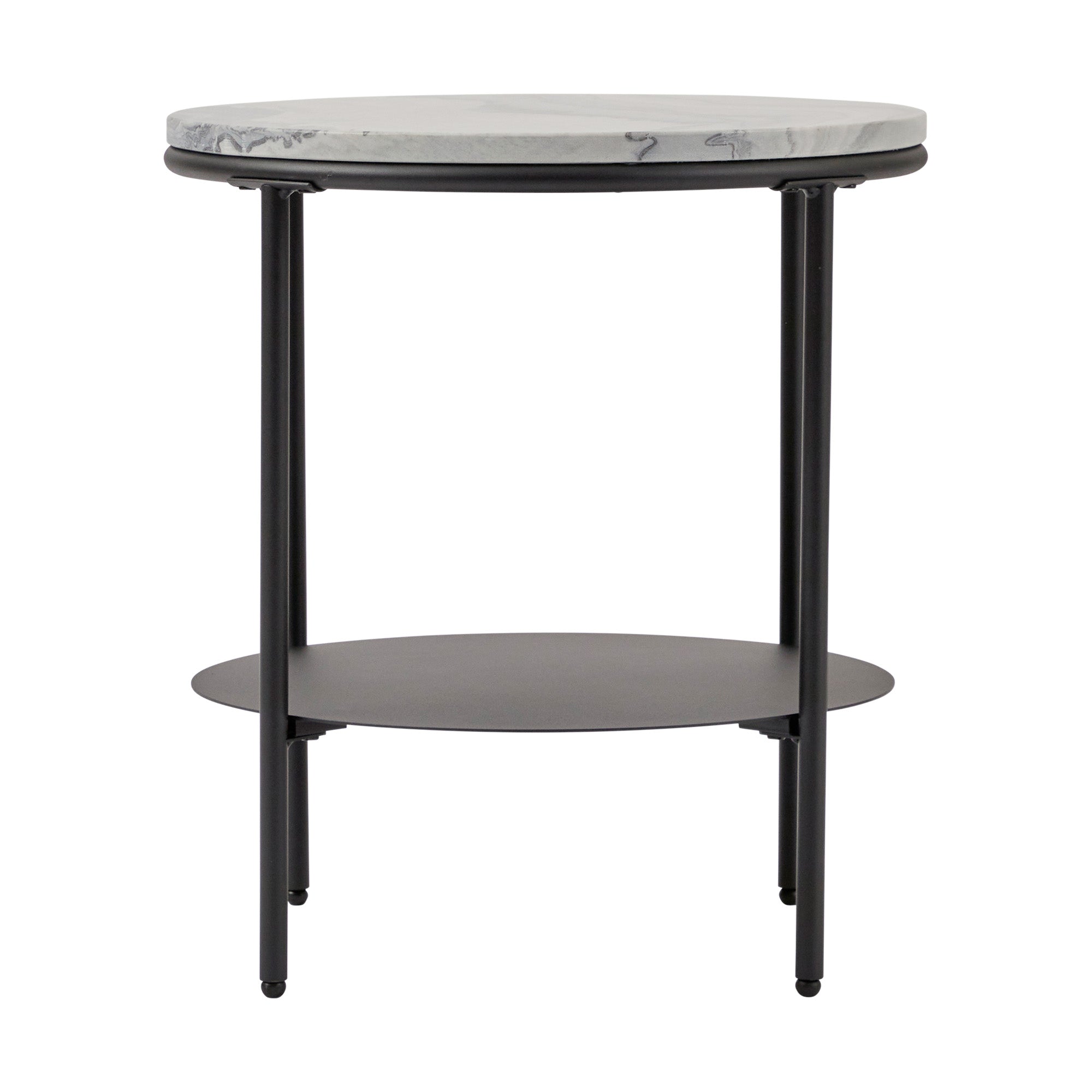 Fernando Marble and Metal Side Table Black