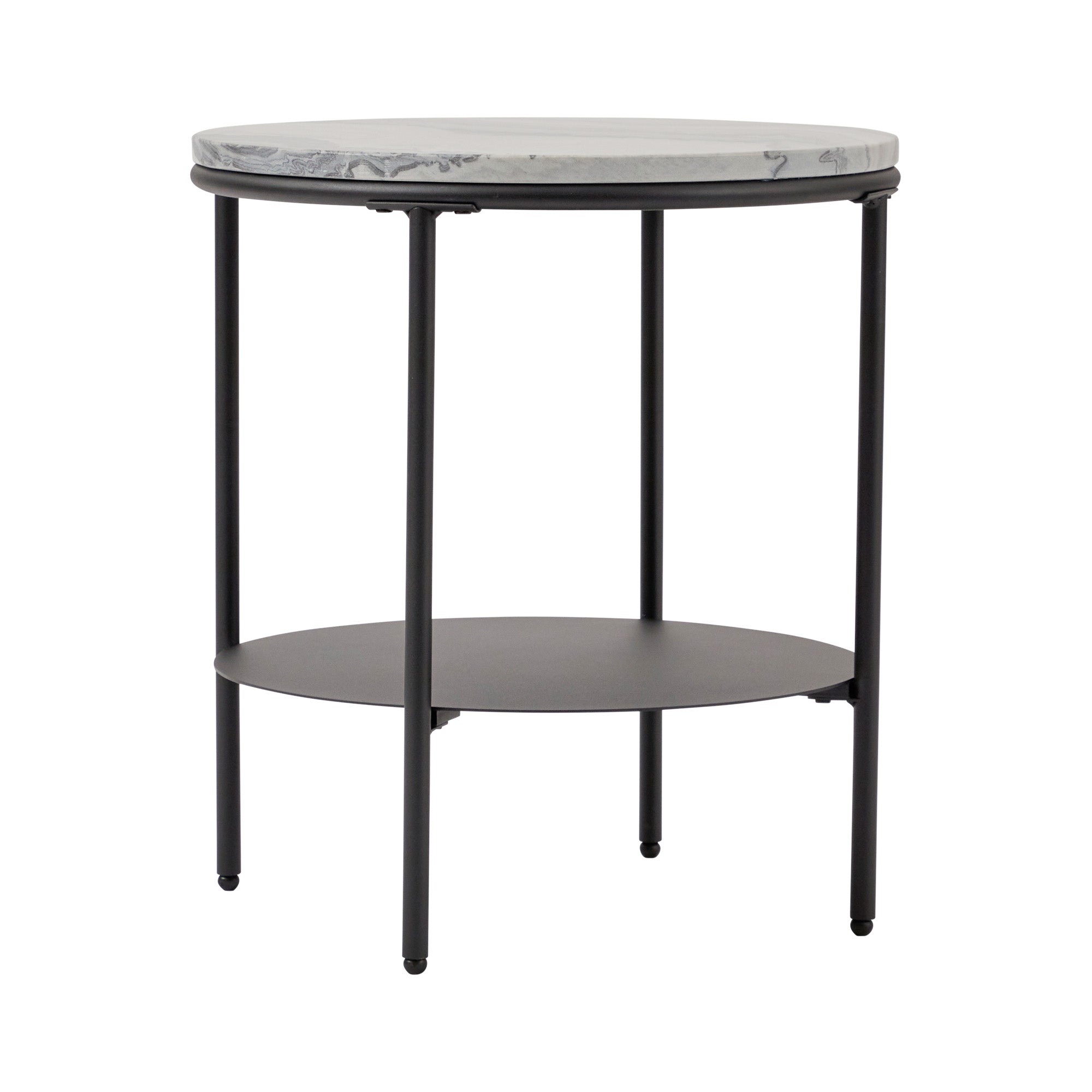 Fernando Marble and Metal Side Table Black