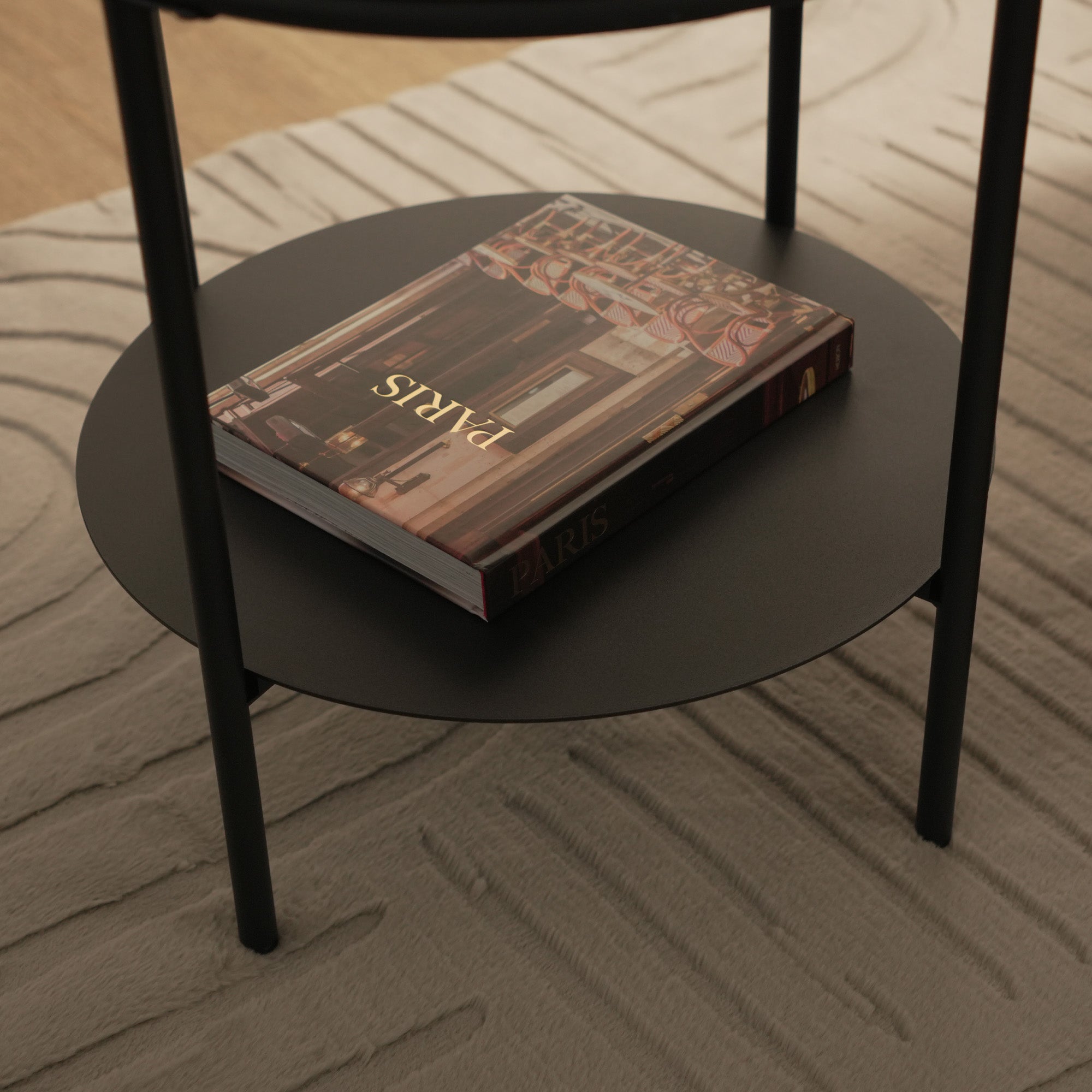 Fernando Marble and Metal Side Table Black