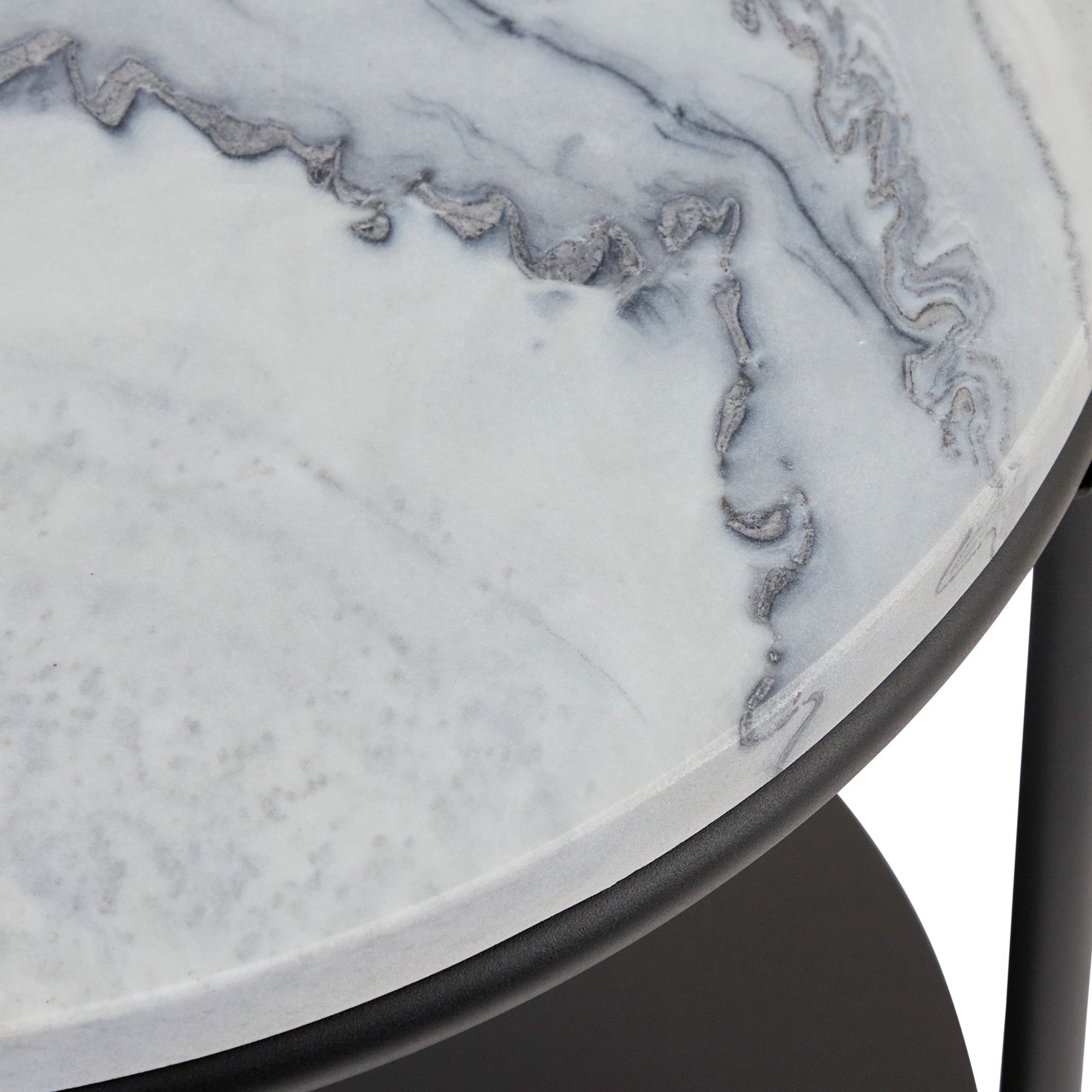 Fernando Marble and Metal Side Table Black