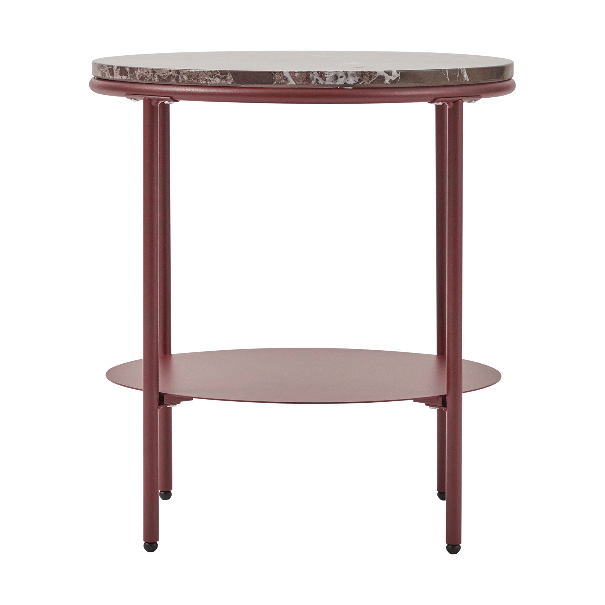 Fernando Marble and Metal Side Table Red
