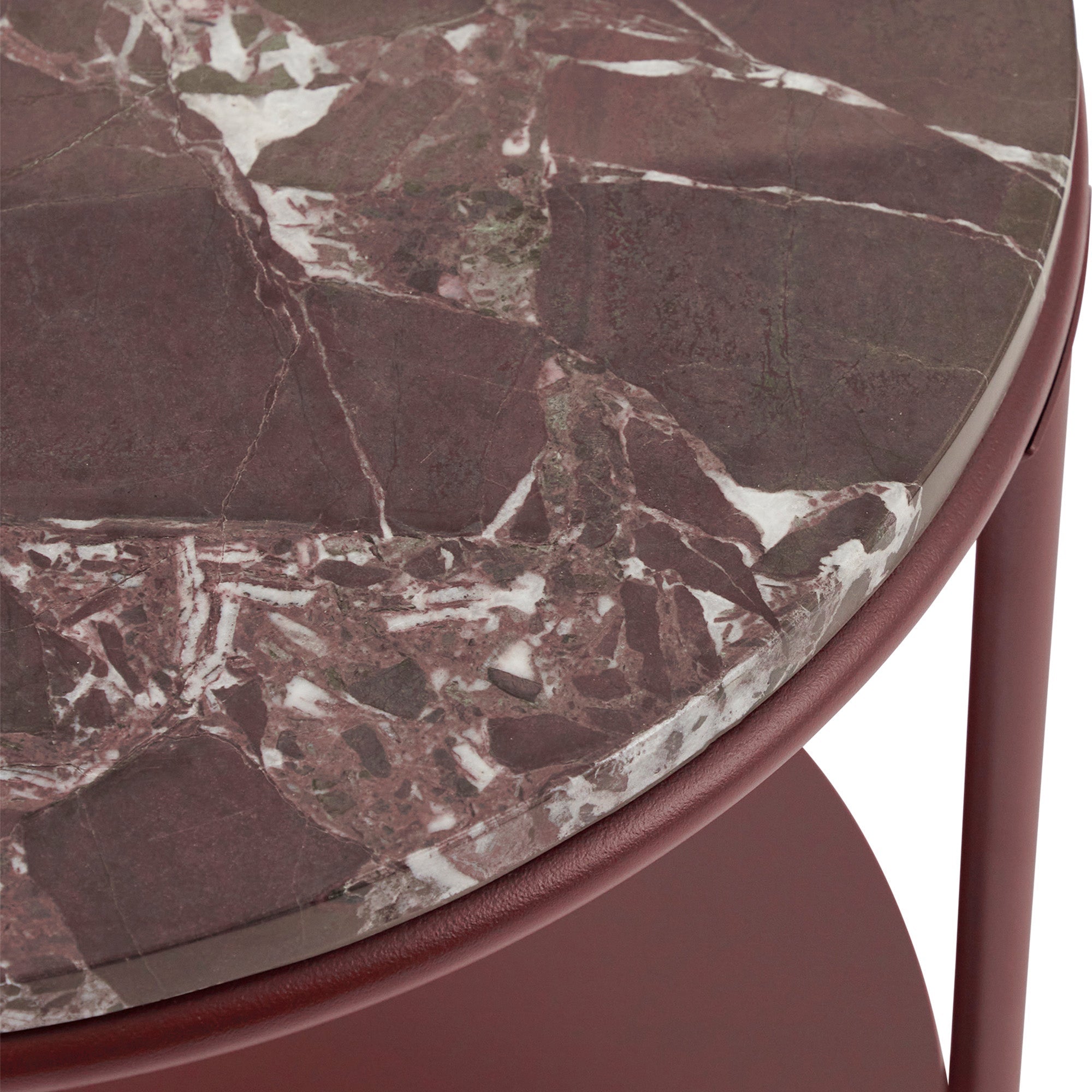 Fernando Marble and Metal Side Table Red