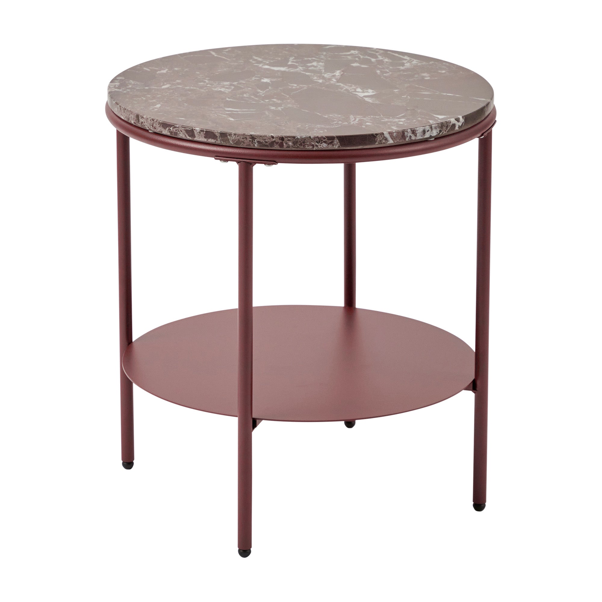 Fernando Marble and Metal Side Table Red