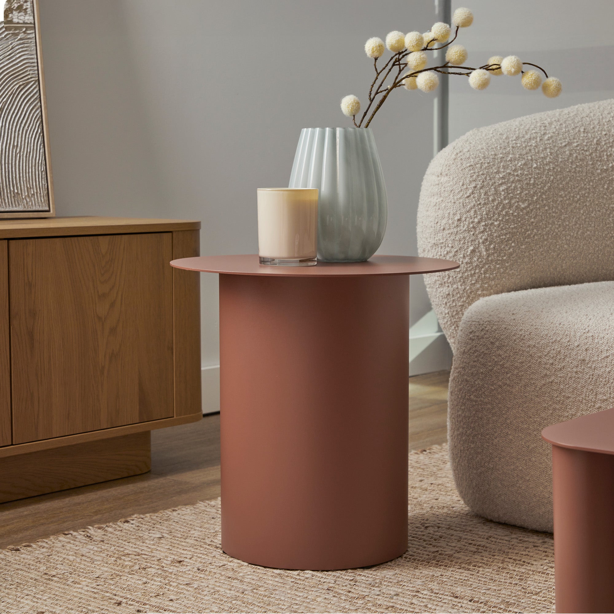 Maison Metal Round Side Table Mocha