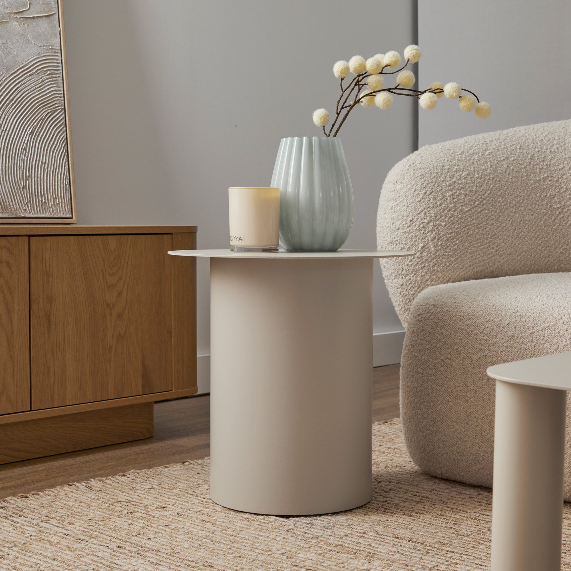 Maison Metal Round Side Table Birch