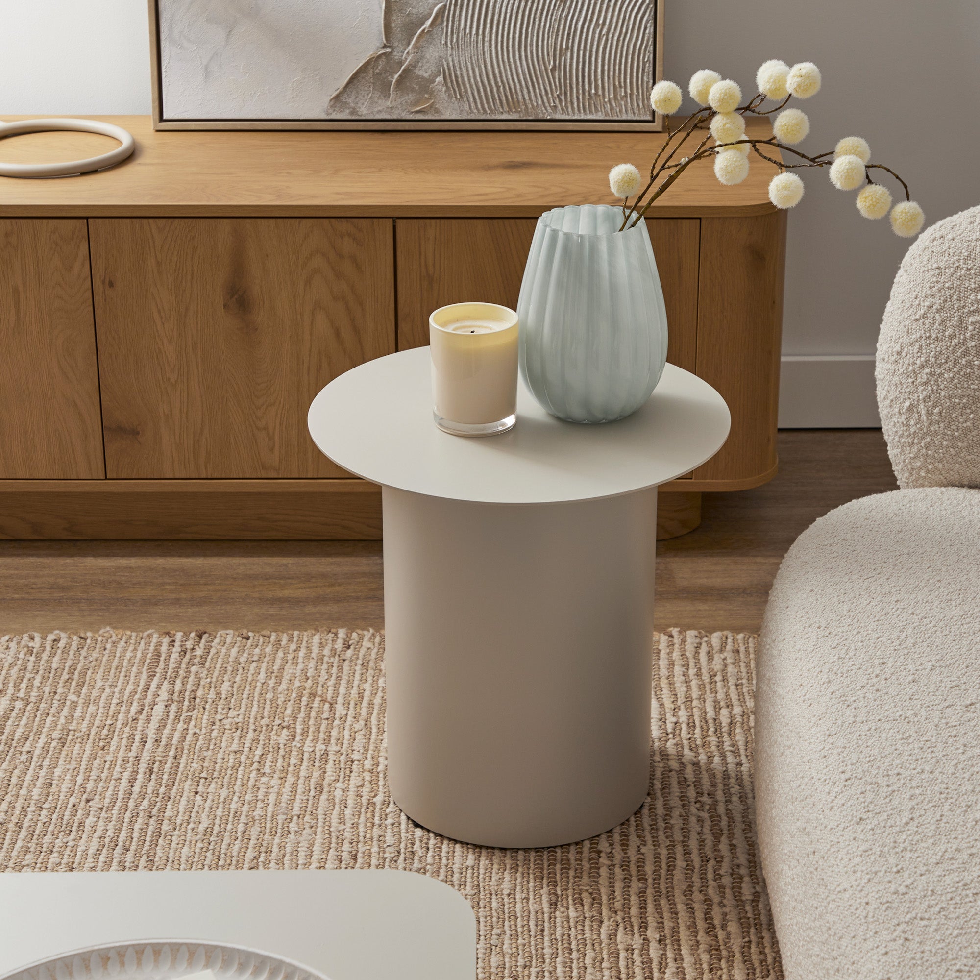Maison Metal Round Side Table Birch