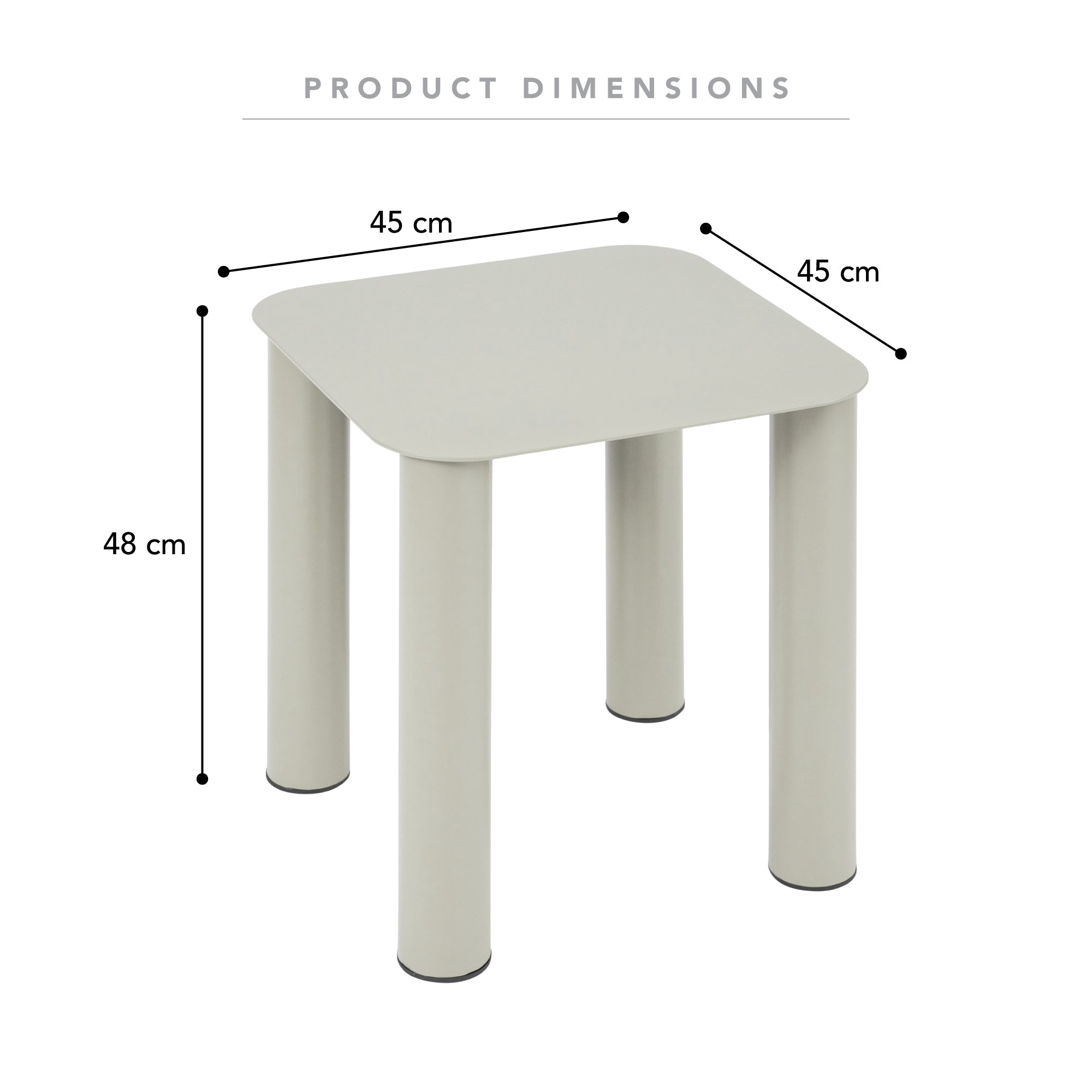 Maison Metal Square Side Table Birch