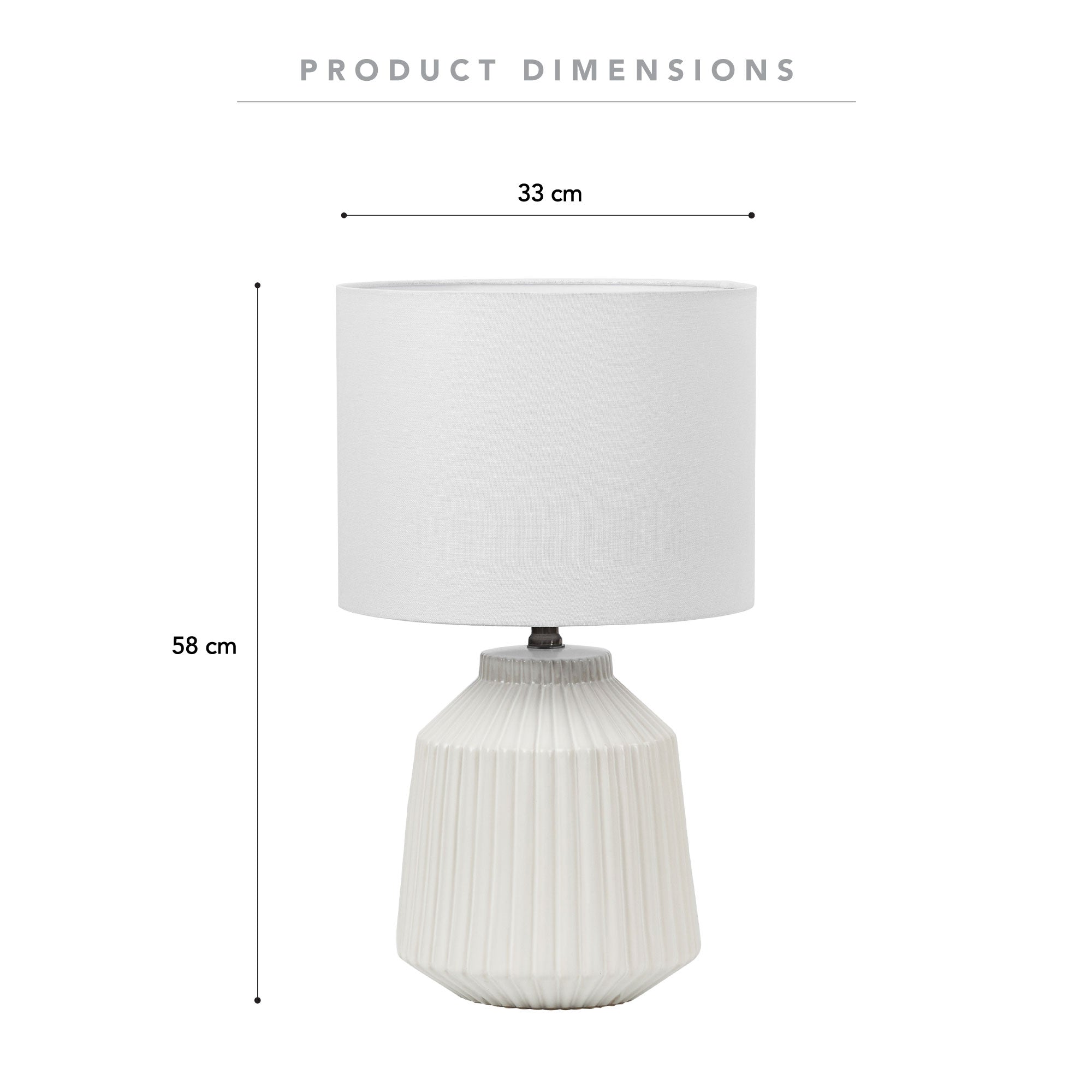 Pleat Modern Ceramic Table Lamp White