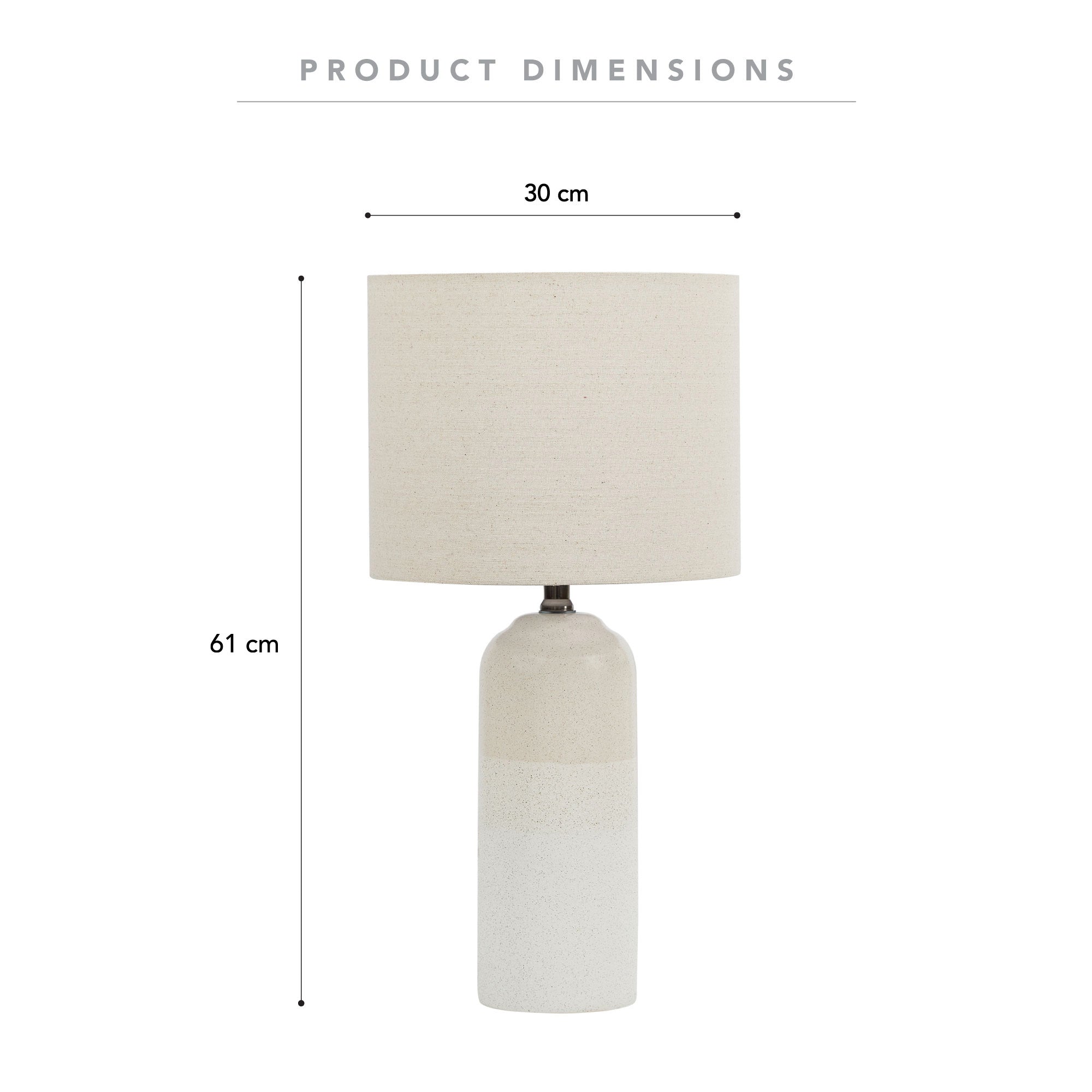 Clayton Modern Ceramic Table Lamp Cream (Set of 2)