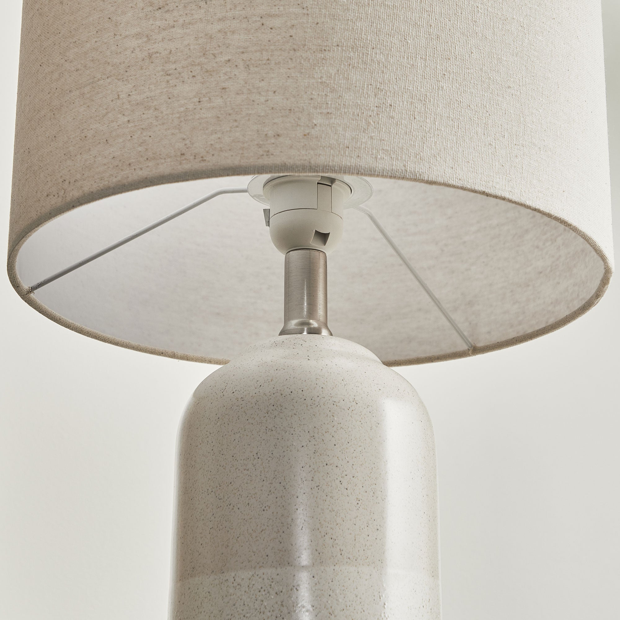 Clayton Modern Ceramic Table Lamp Cream (Set of 2)