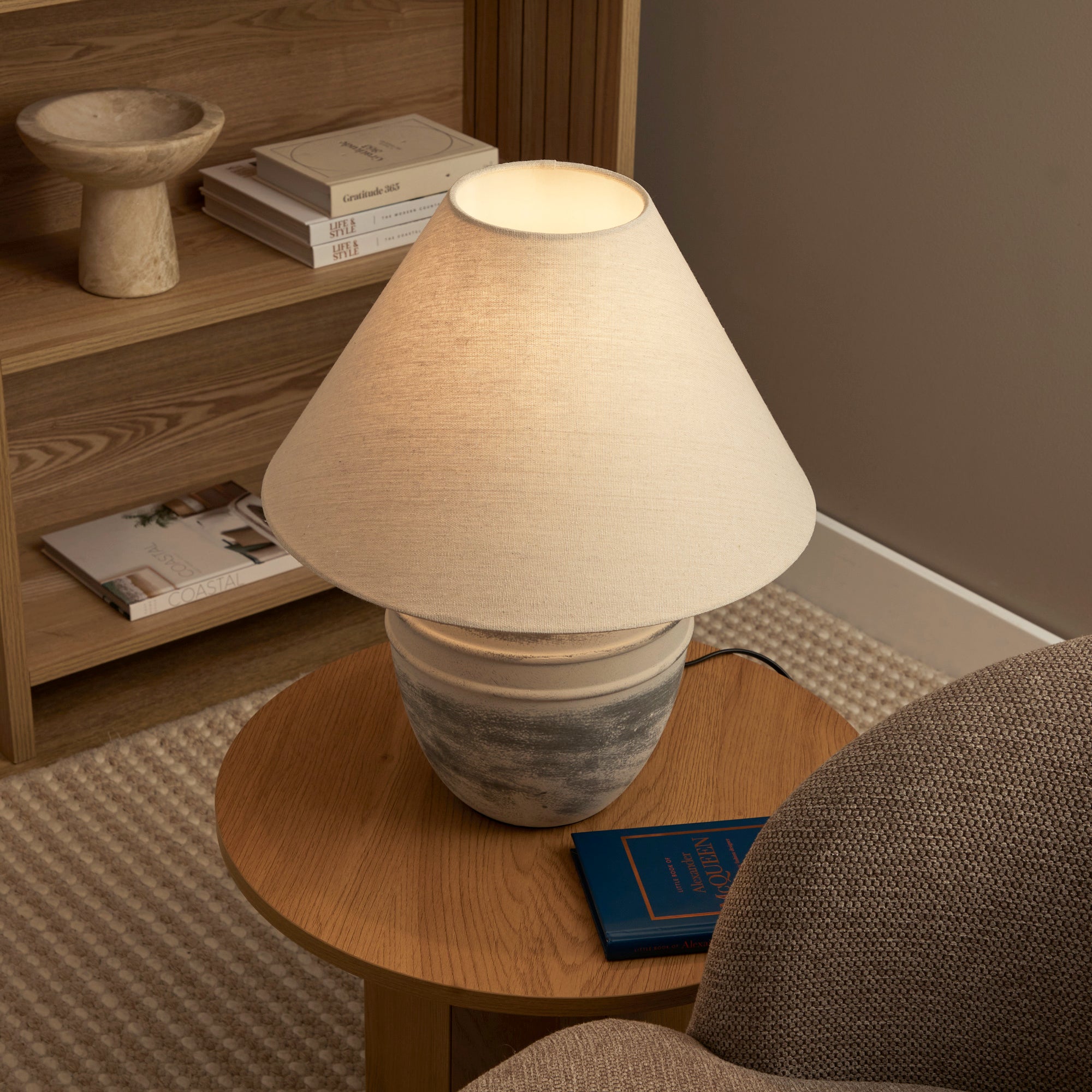 Katara Rustic Terracotta Table Lamp Beige