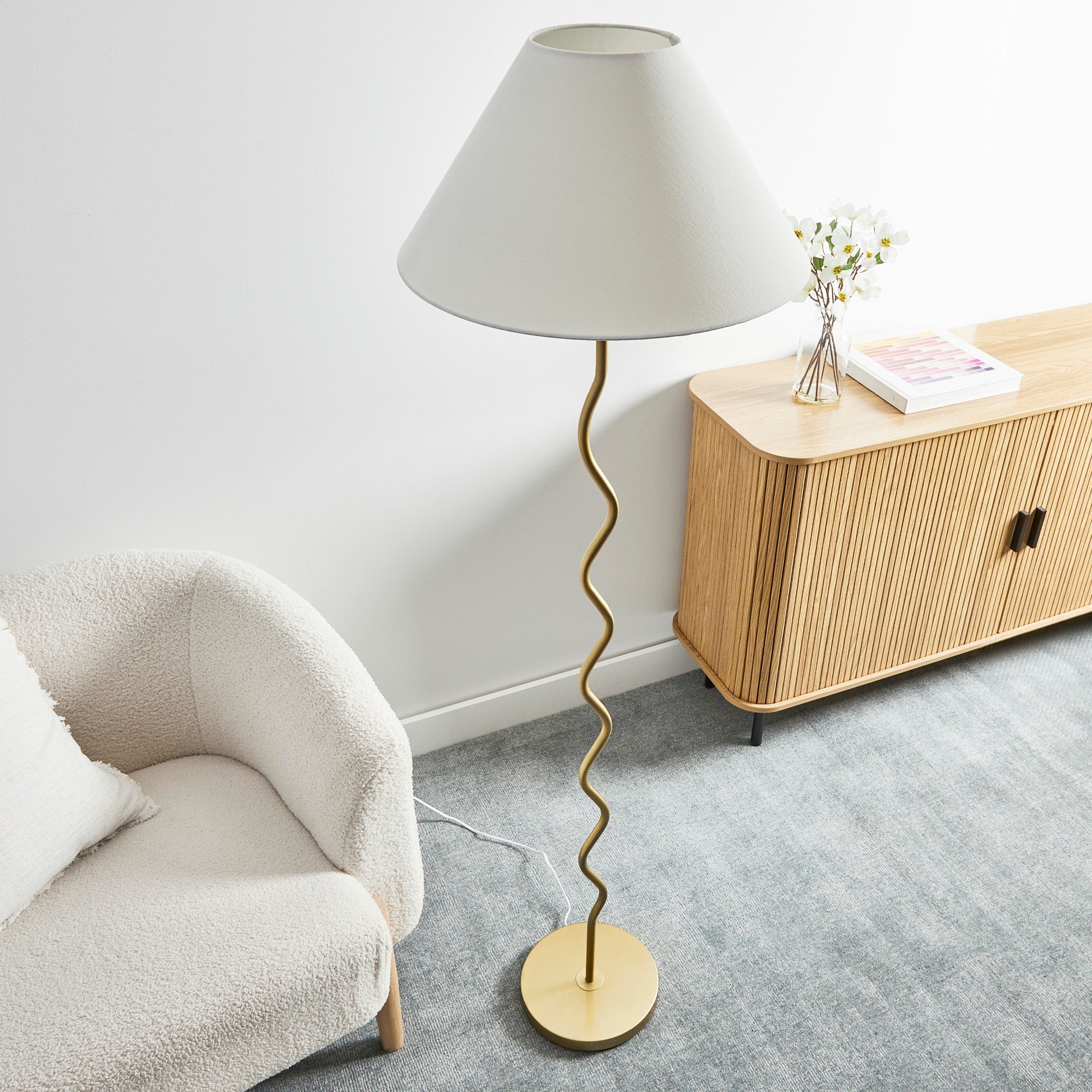 Lulu Squiggle Floor Lamp Gold