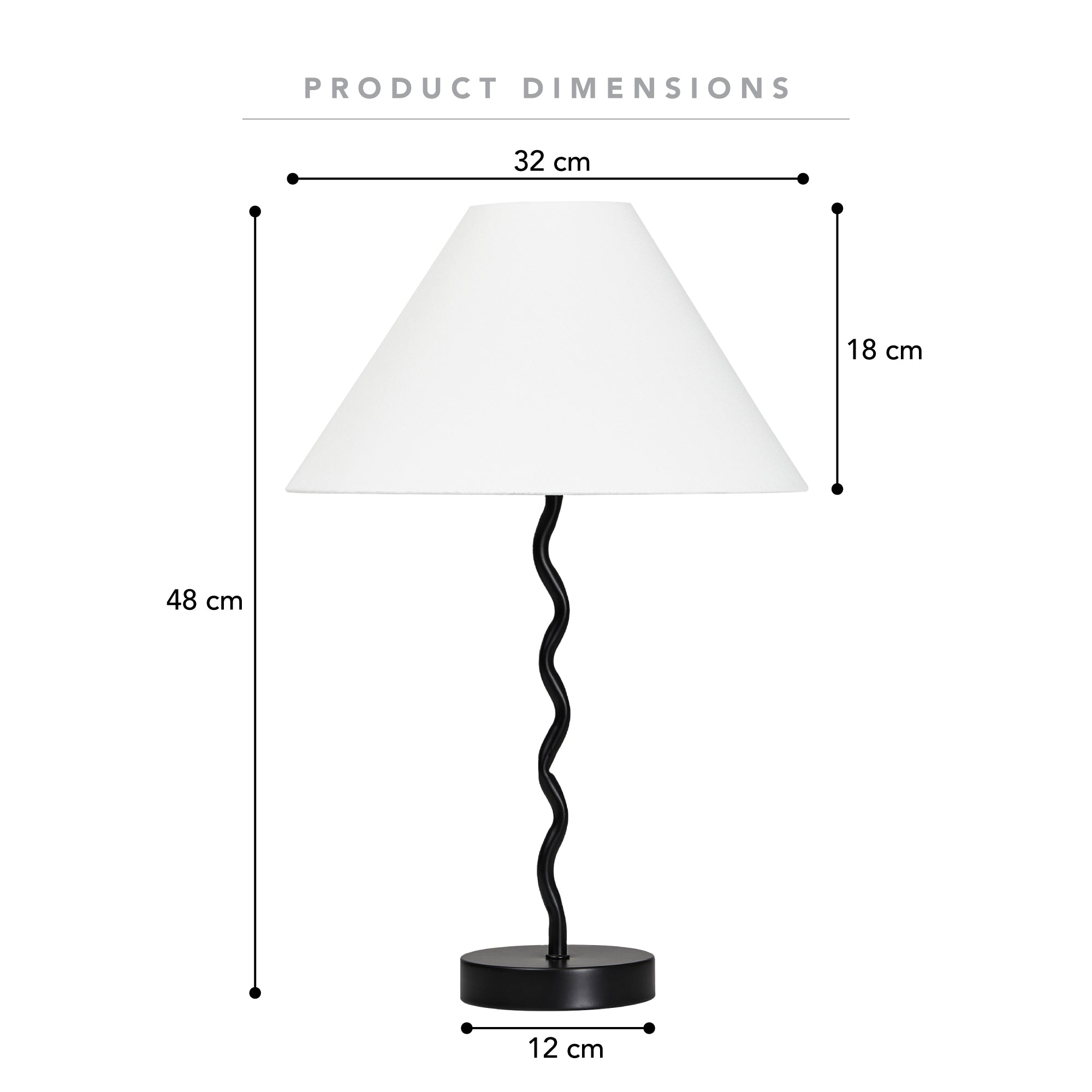Lulu Squiggle Table Lamp Black (Set of 2)