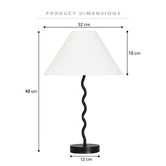 Lulu Squiggle Table Lamp Black
