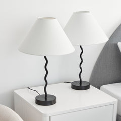 Lulu Squiggle Table Lamp Black (Set of 2)