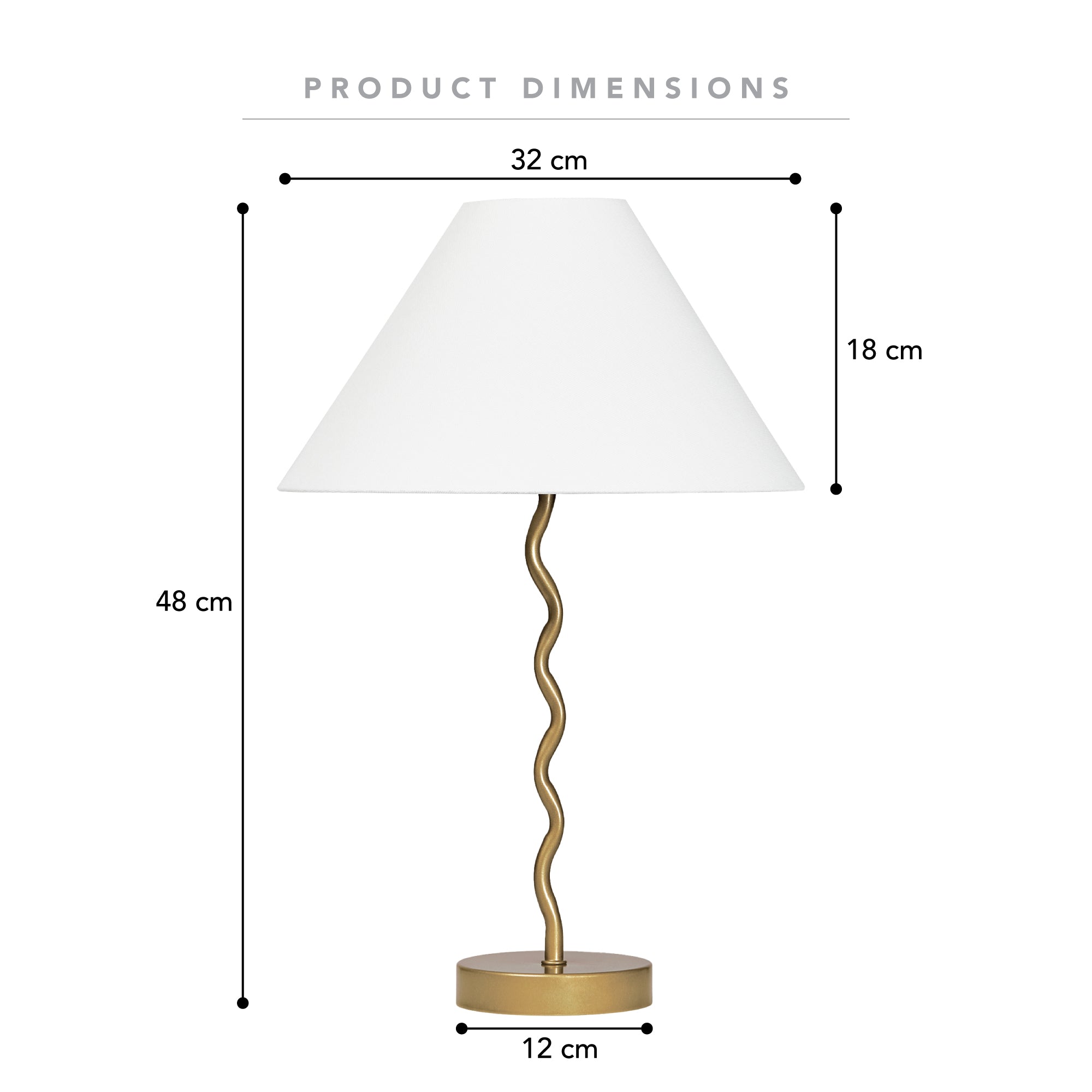 Lulu Squiggle Table Lamp Gold