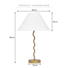Lulu Squiggle Table Lamp Gold