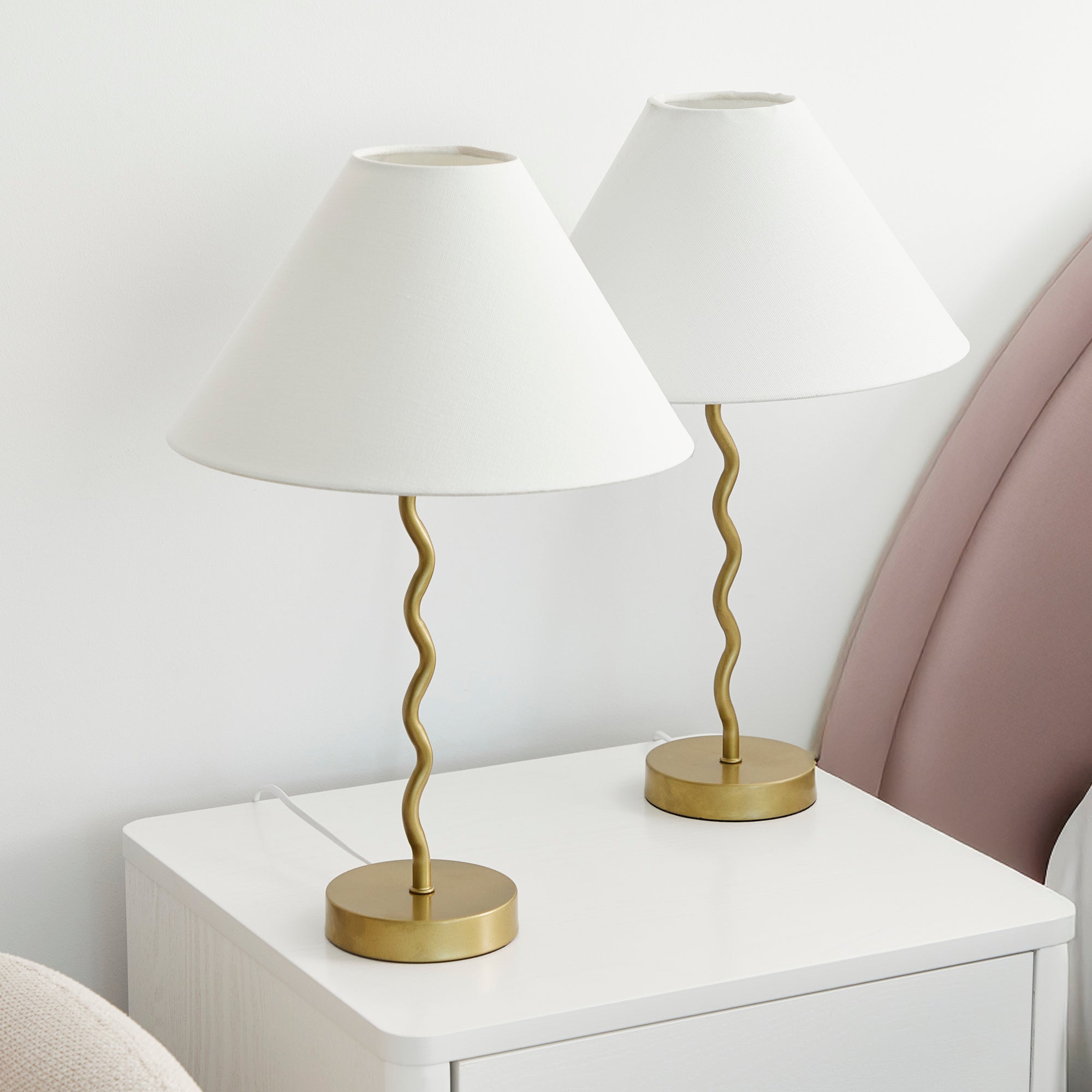 Lulu Squiggle Table Lamp Gold (Set of 2)