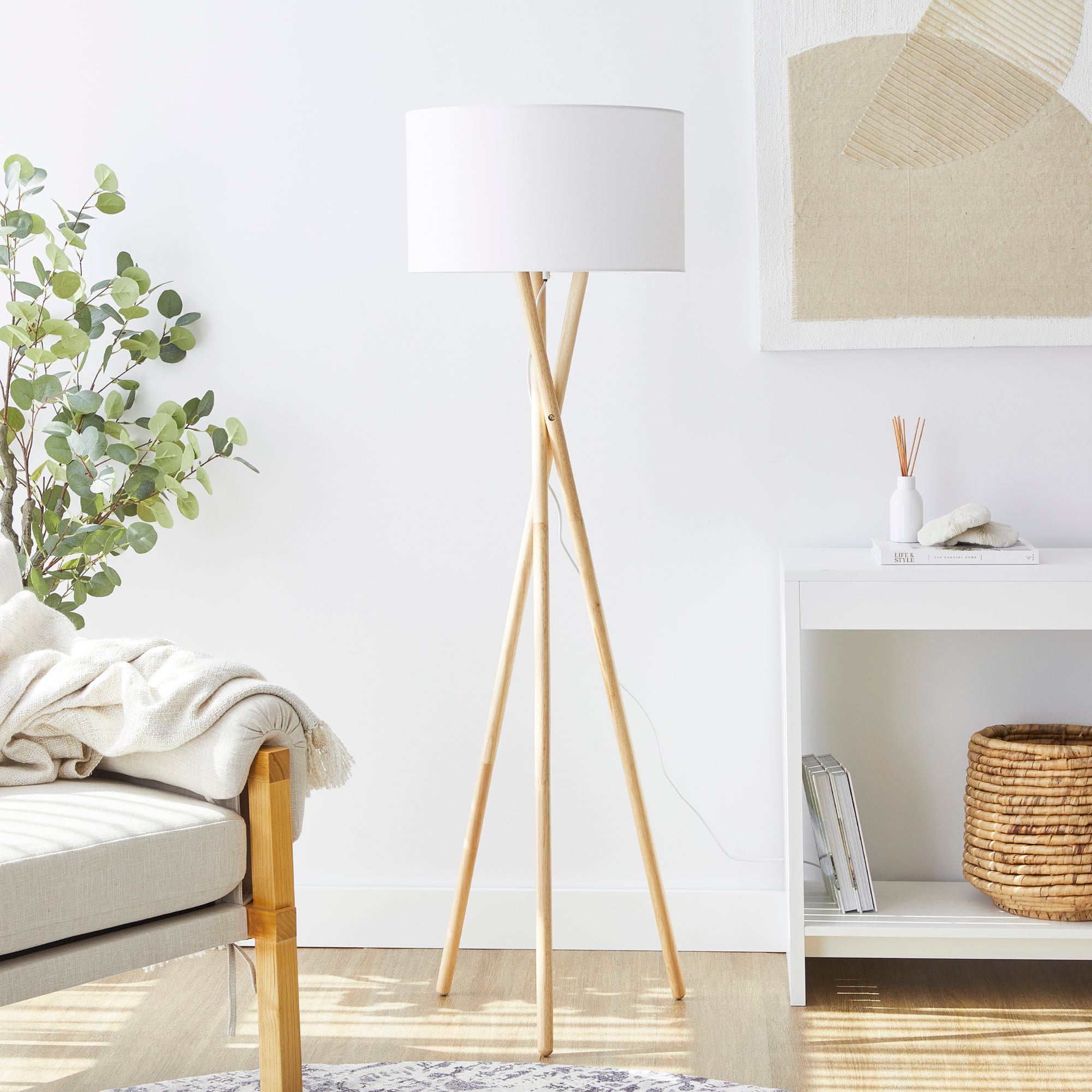 Byron Tripod Floor Lamp Natural