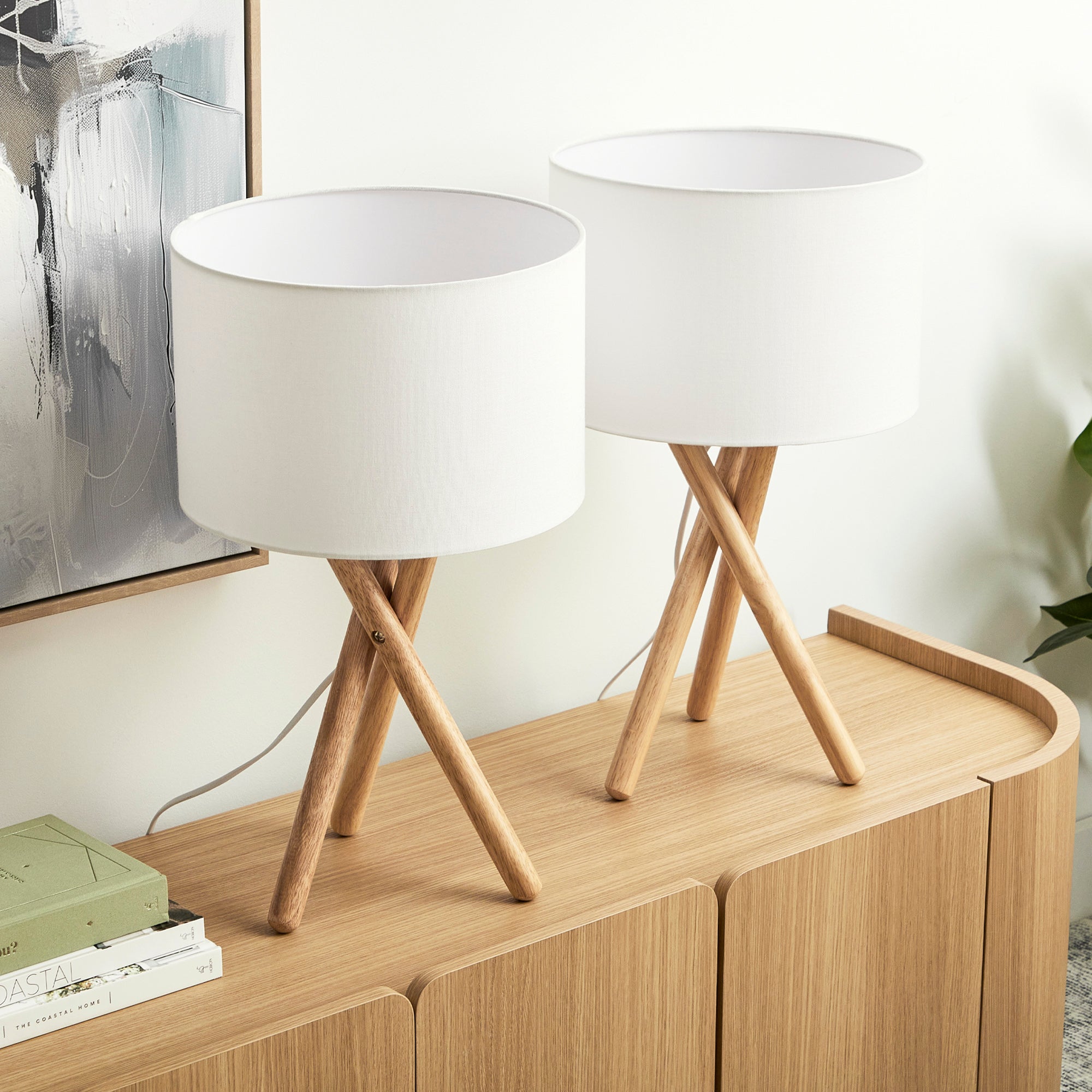 Byron Tripod Table Lamp Natural (Set of 2)
