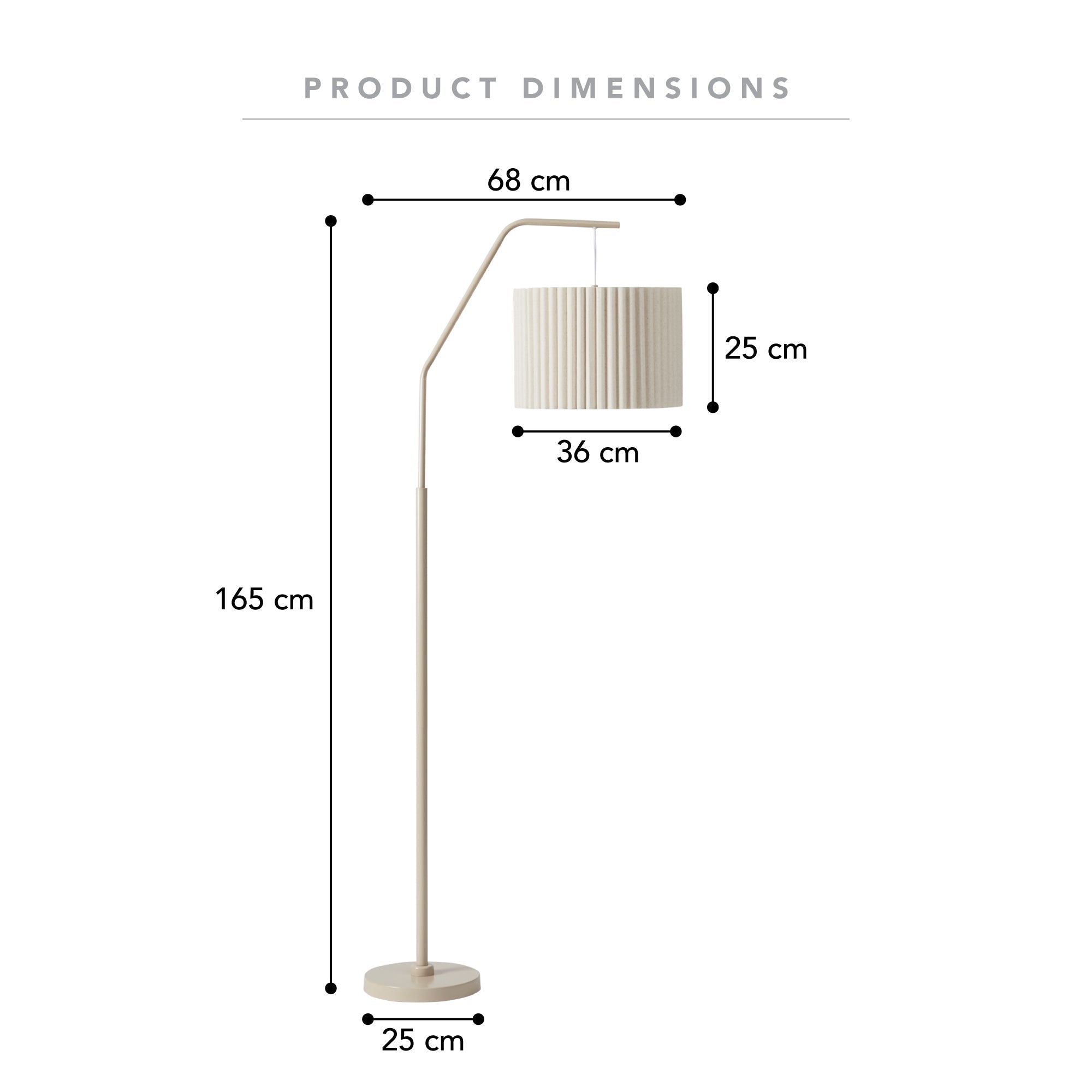 Astrid Hanging Ribbed Floor Lamp Oat