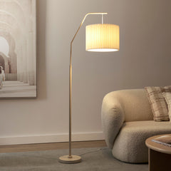 Astrid Hanging Ribbed Floor Lamp Oat