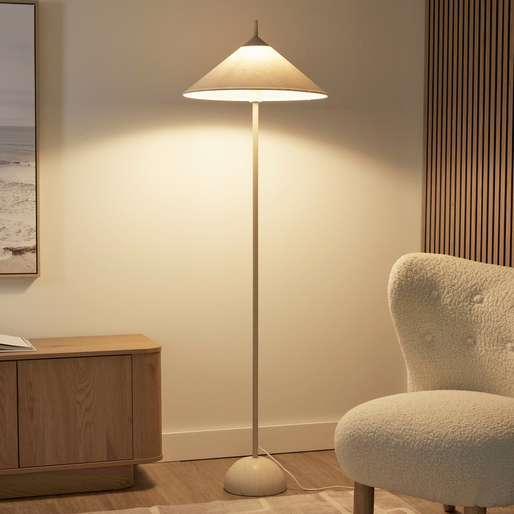 Arlo Floor Lamp Marble Oat