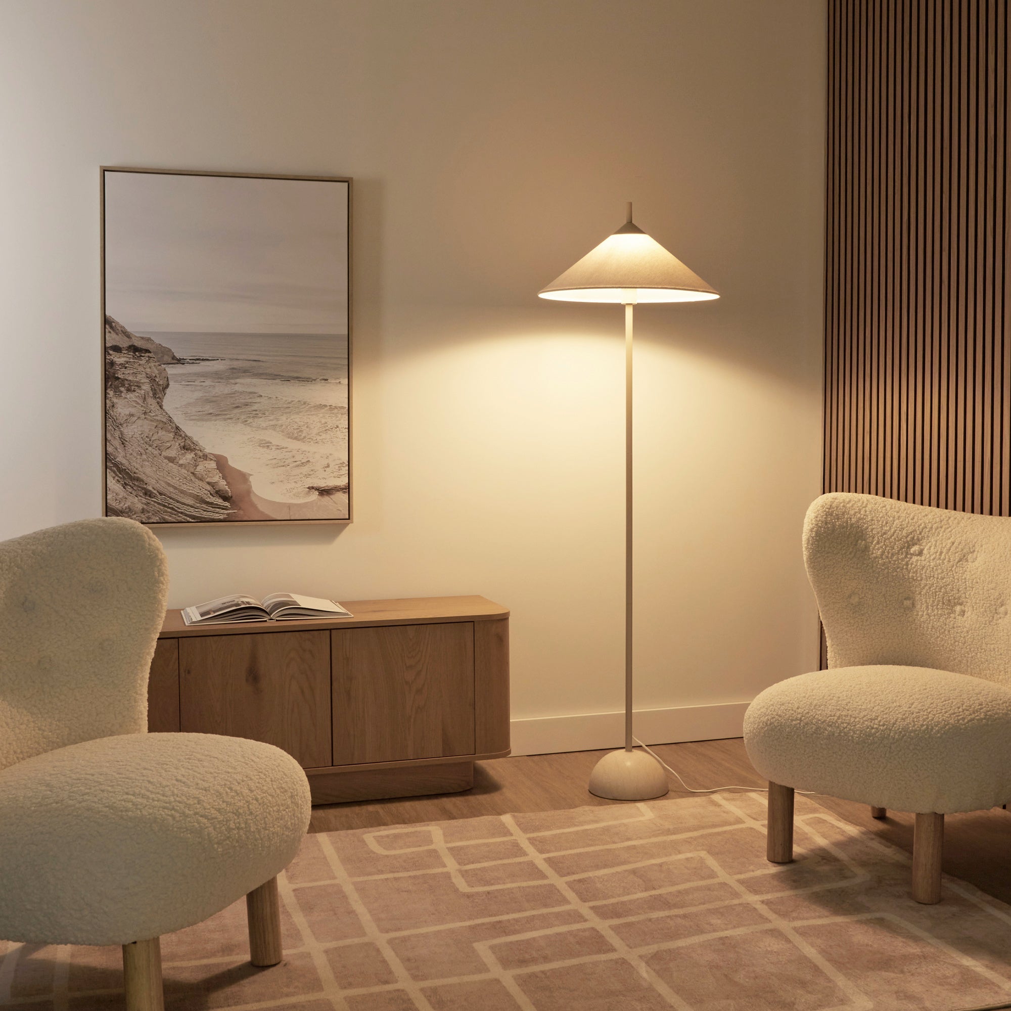 Arlo Floor Lamp Marble Oat